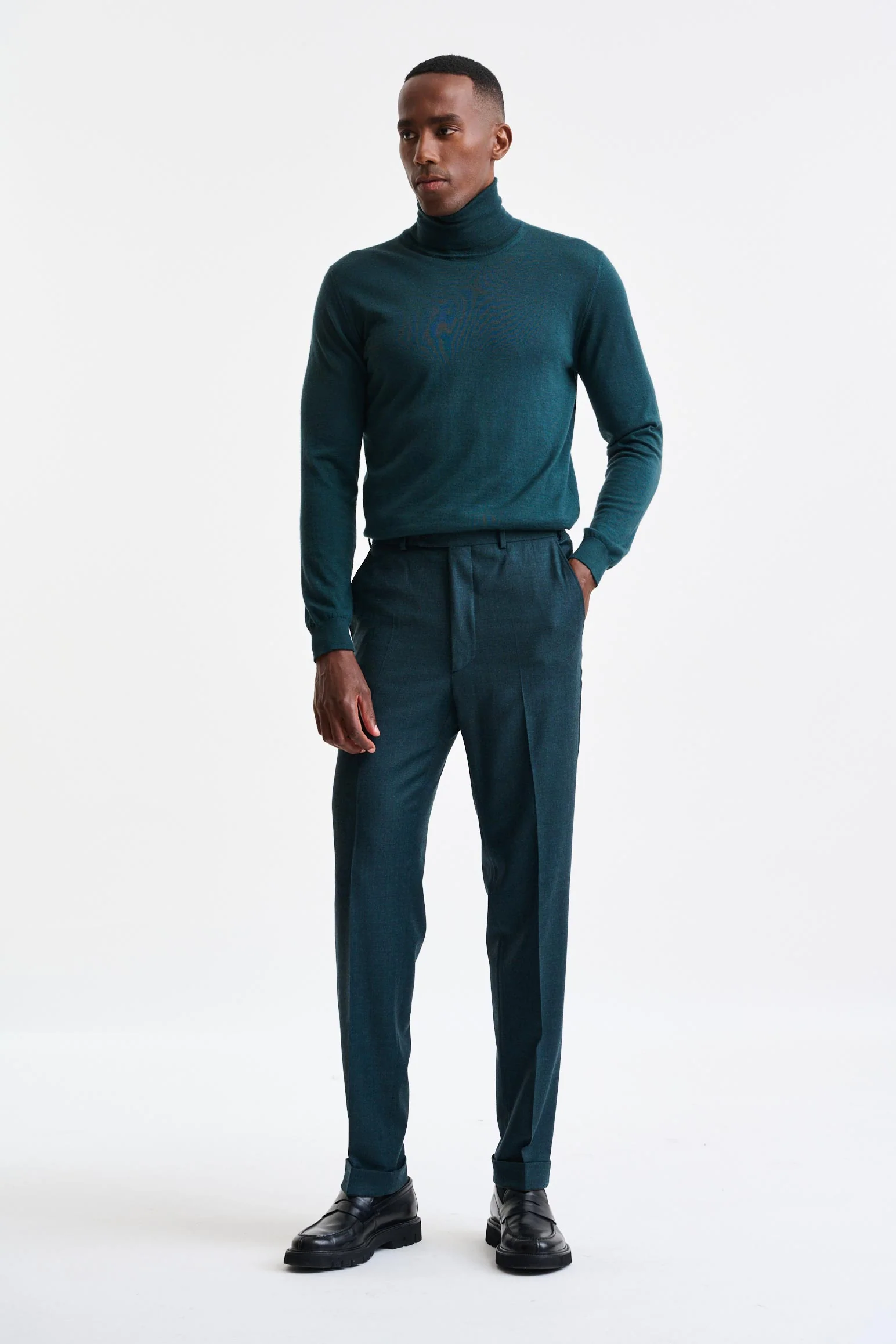 Green Super 130´s Wool Farley Trousers - Image 2