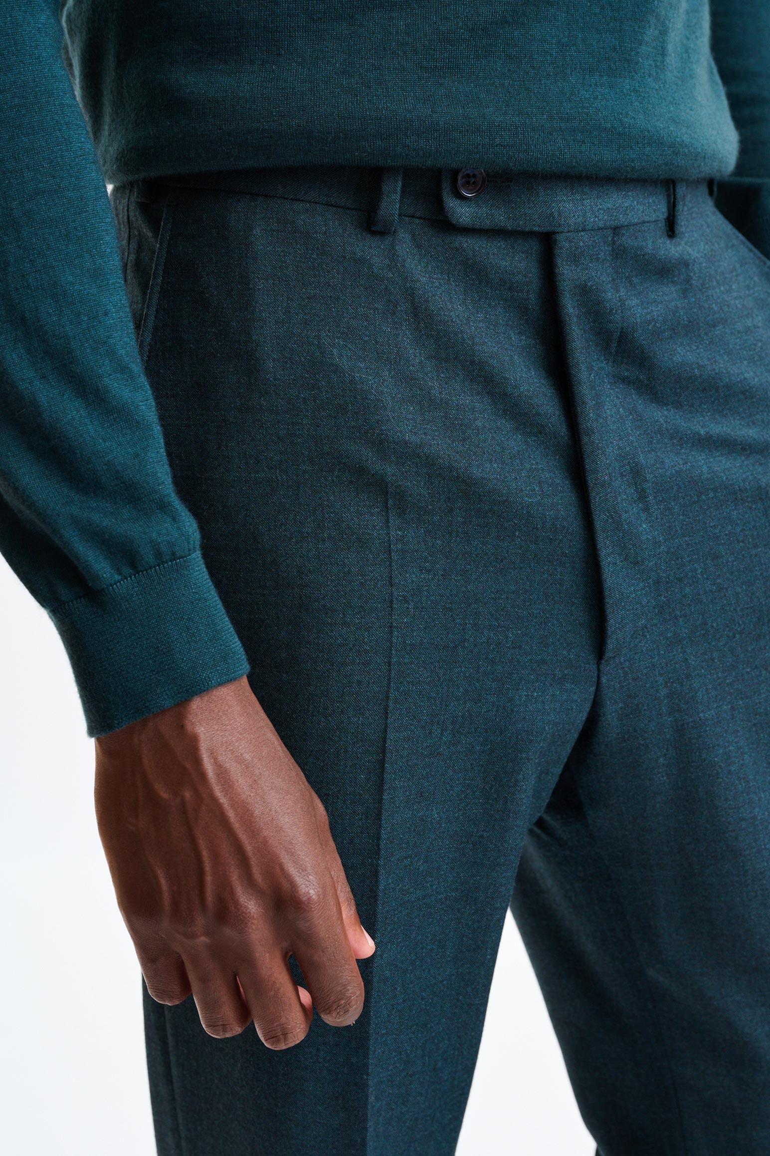 Green Super 130´s Wool Farley Trousers - Image 3