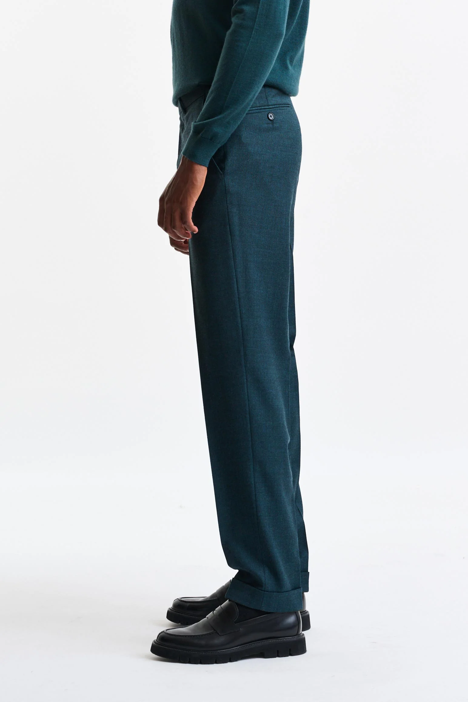 Green Super 130´s Wool Farley Trousers - Image 5