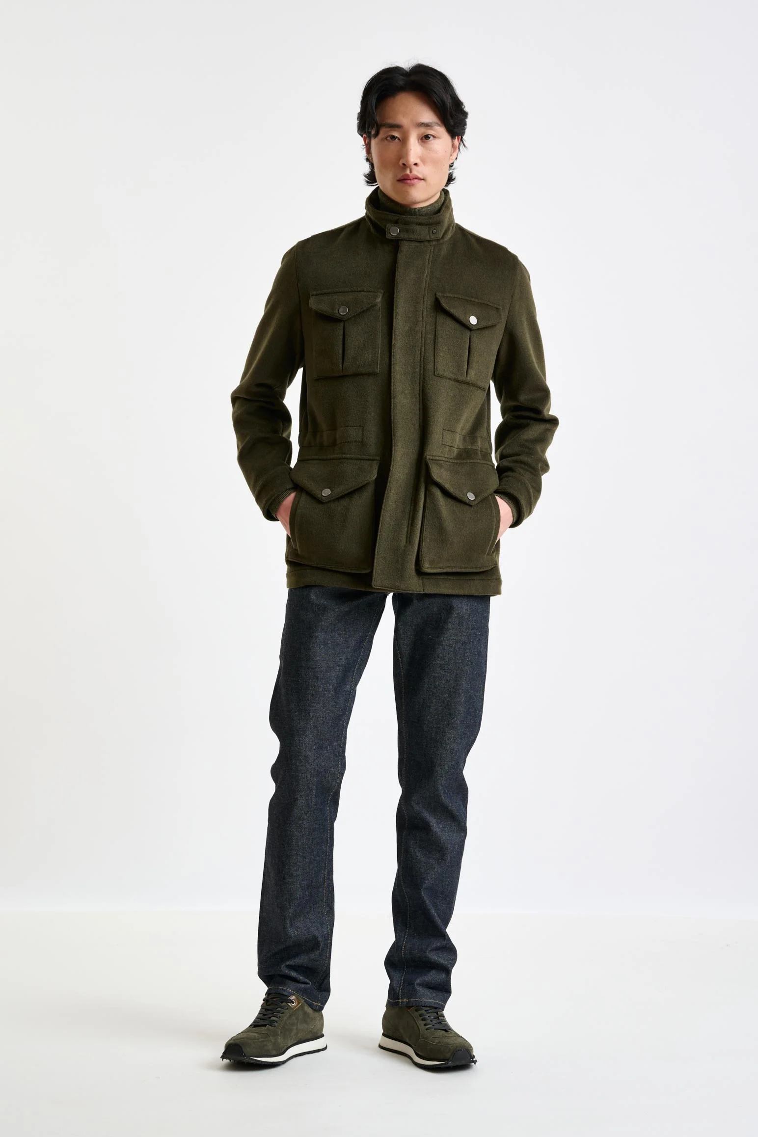 Green Wool Dartmoor Field Jacket Zeus - Image 3