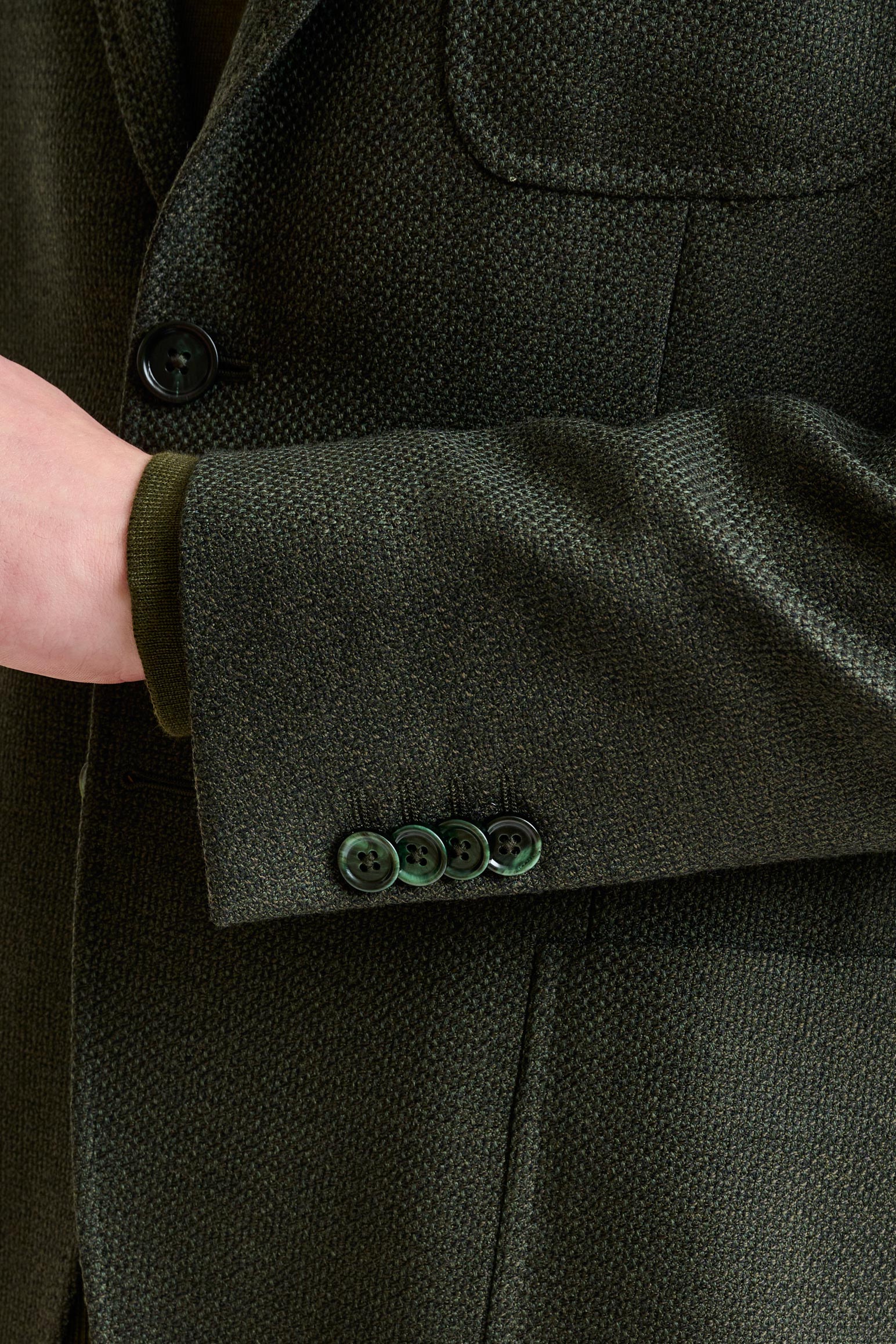 Green Super 100's Wool Kenton Jacket Sonata - Image 2