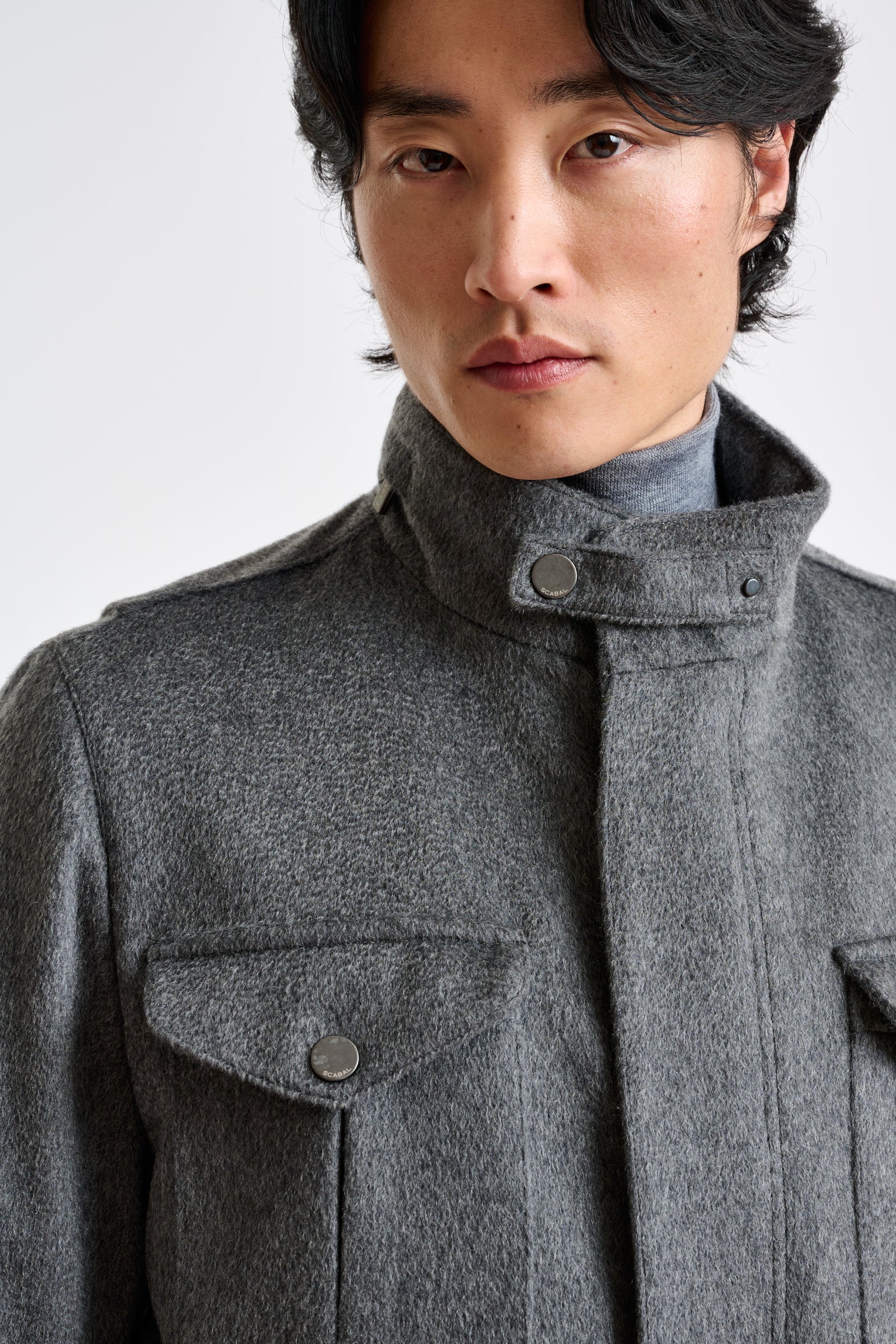 Grey 100% Cashmere Dartmoor Field Jacket Zeus - Image 3