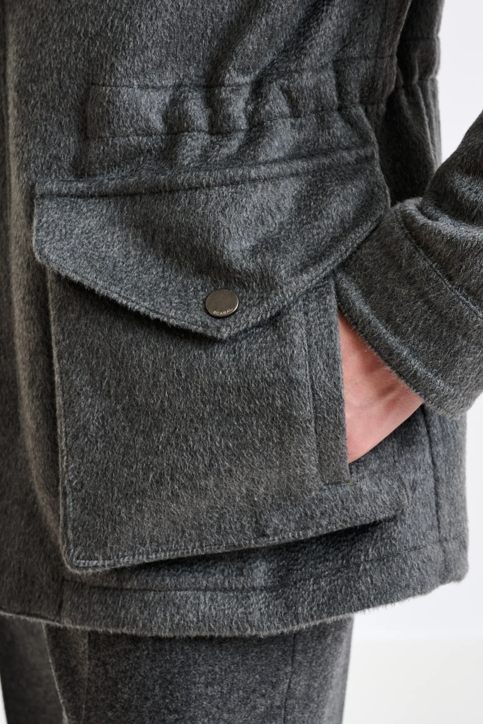 Grey 100% Cashmere Dartmoor Field Jacket Zeus - Image 4