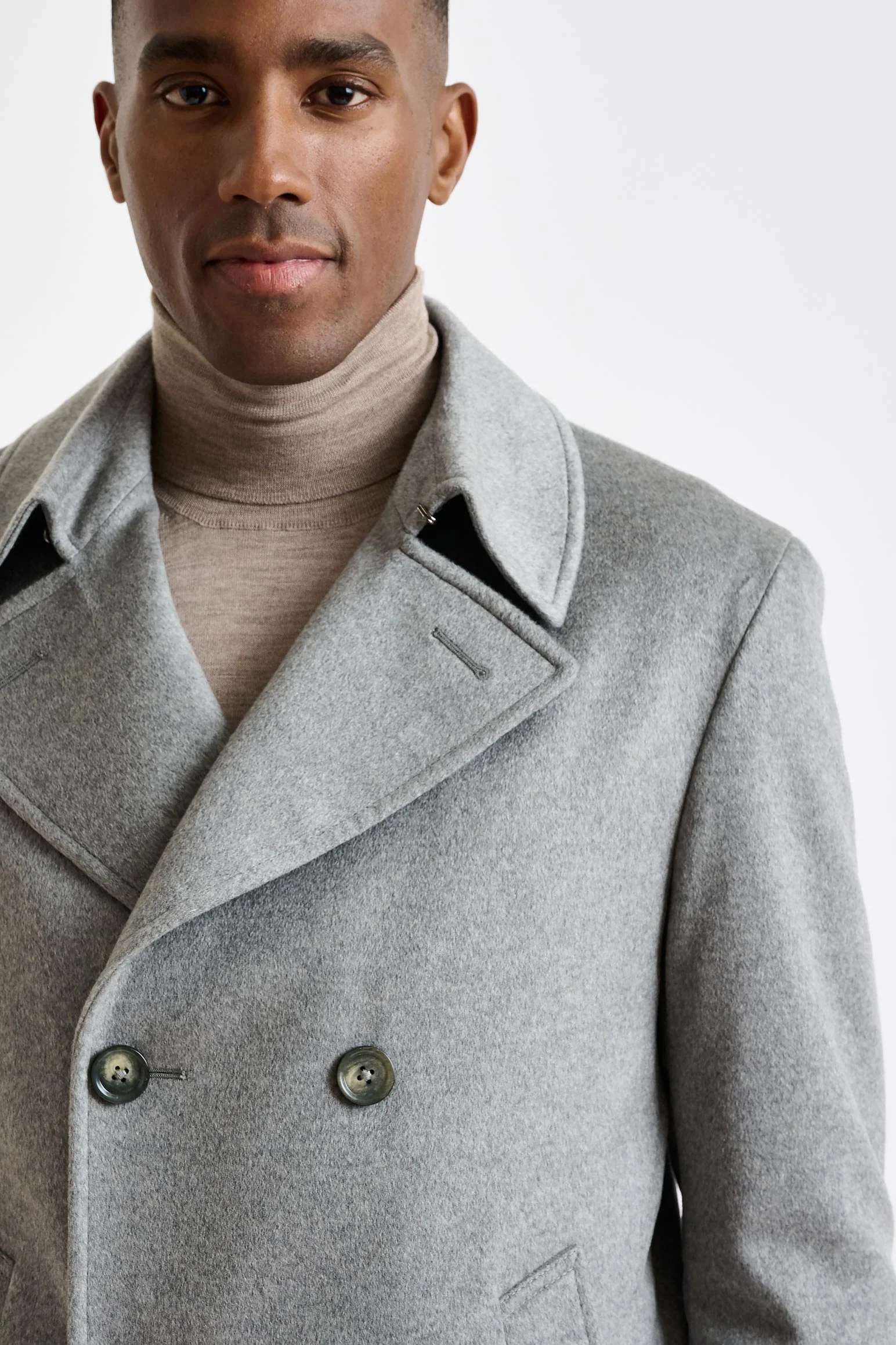 Grey 100% Cashmere Nelson Peacoat Zeus - Image 2