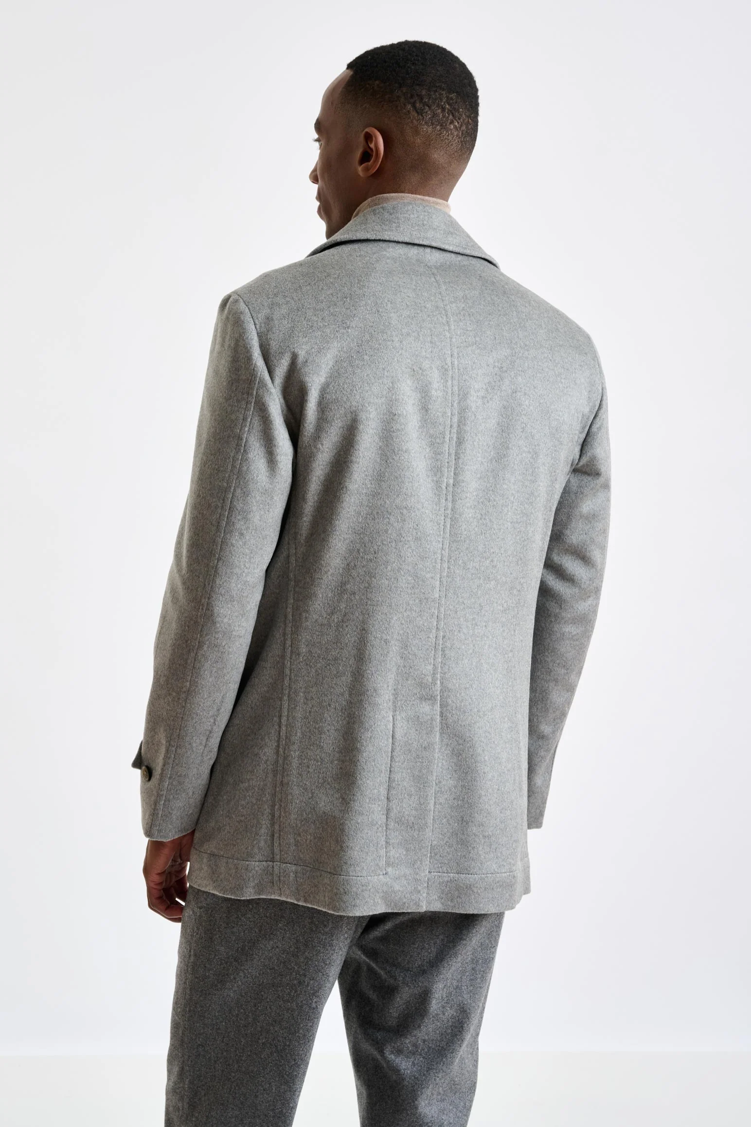Grey 100% Cashmere Nelson Peacoat Zeus - Image 4