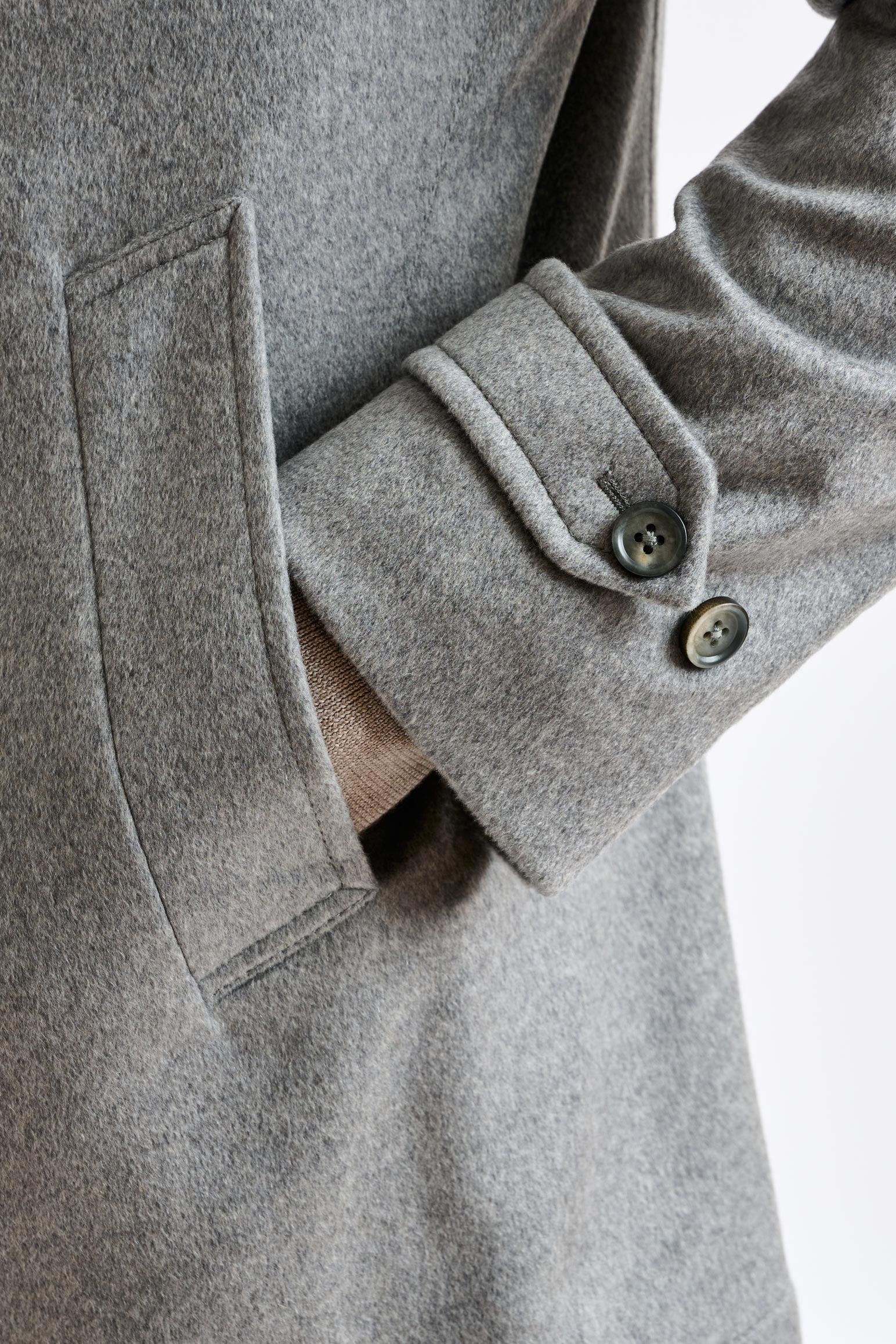 Grey 100% Cashmere Nelson Peacoat Zeus - Image 6