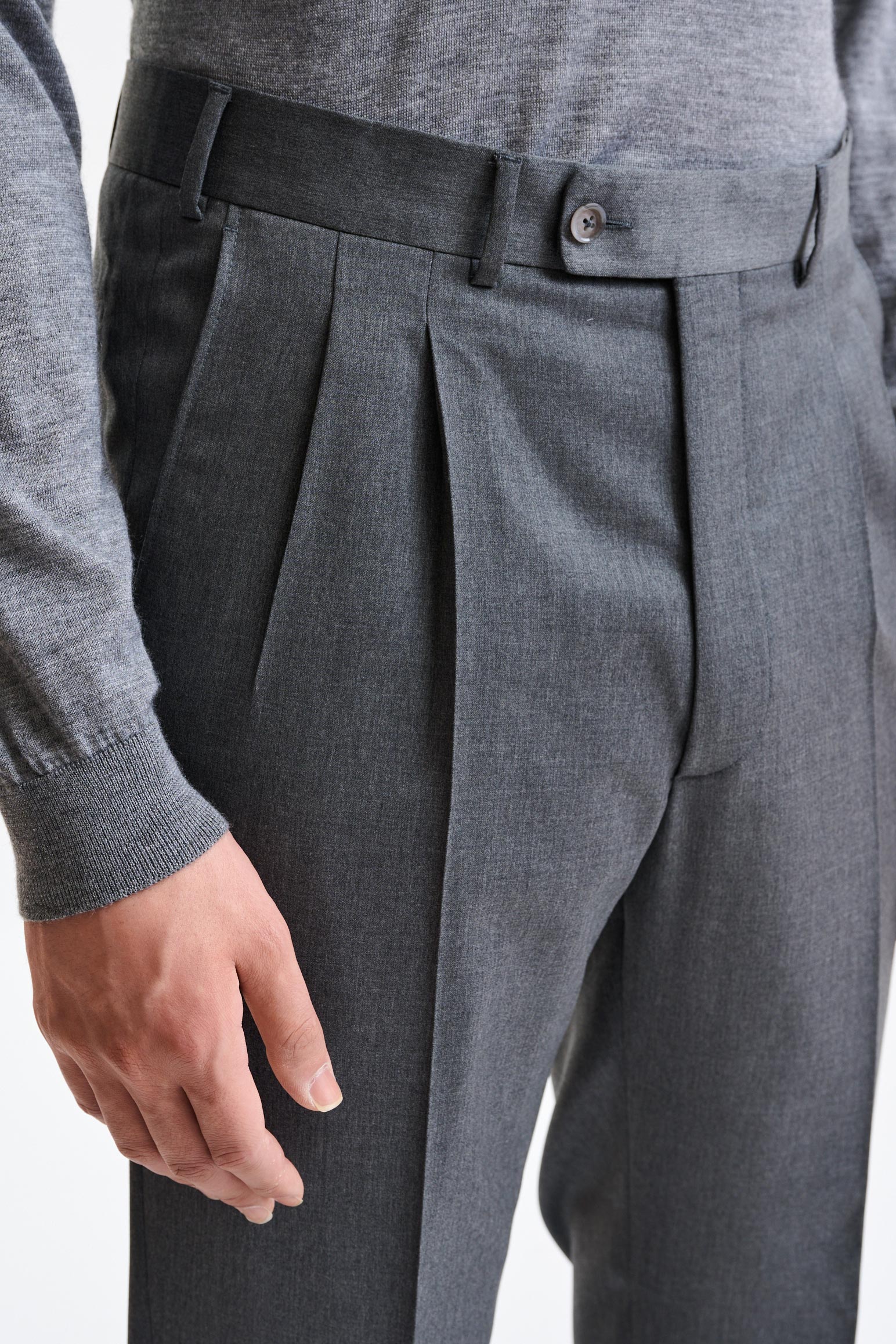 Grey 100% Wool Farley Trousers New Deluxe - Image 3