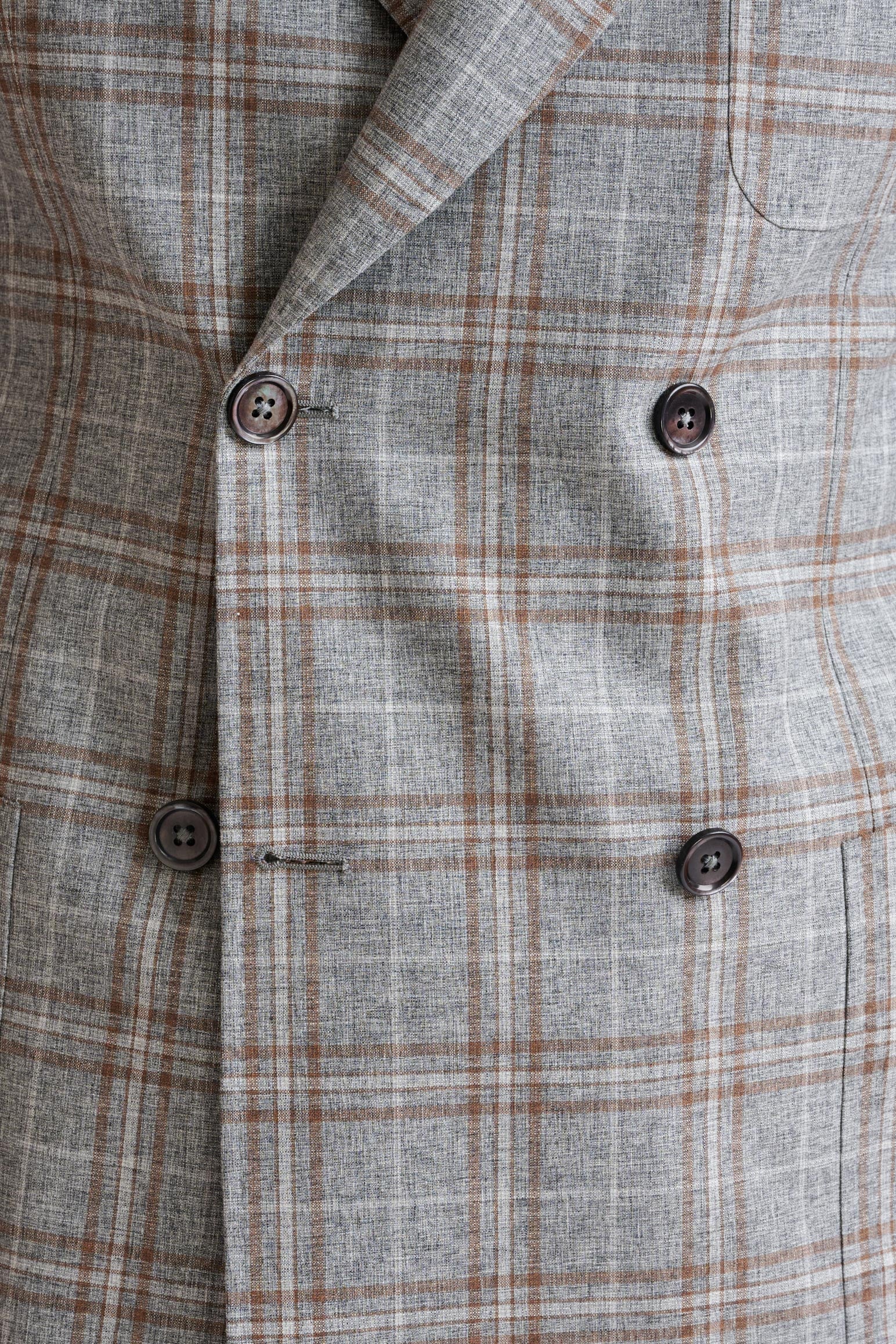 Grey Brown Check Wool & Cotton Kenton Jacket Lifestyle - Image 3