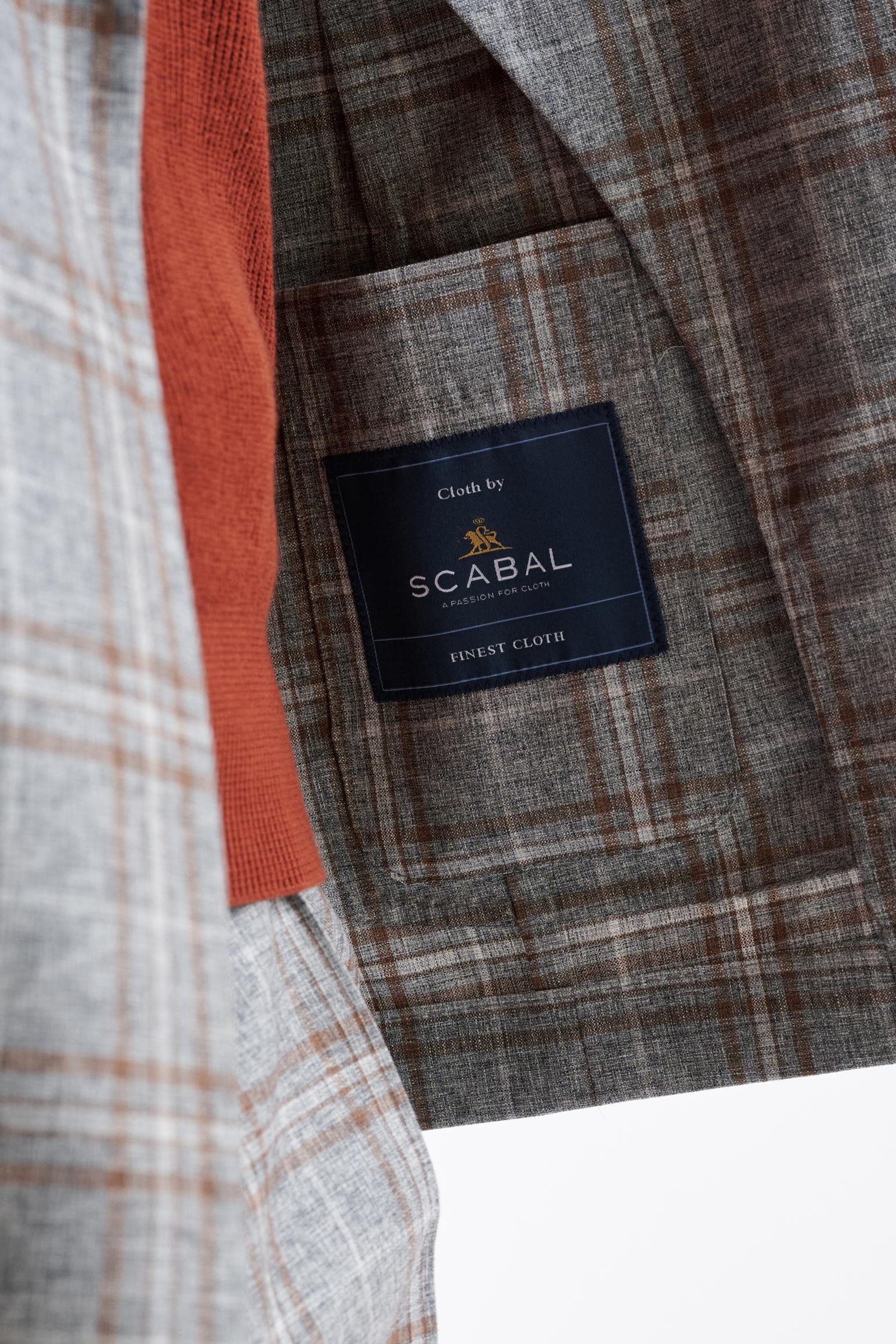 Grey Brown Check Wool & Cotton Kenton Jacket Lifestyle - Image 4