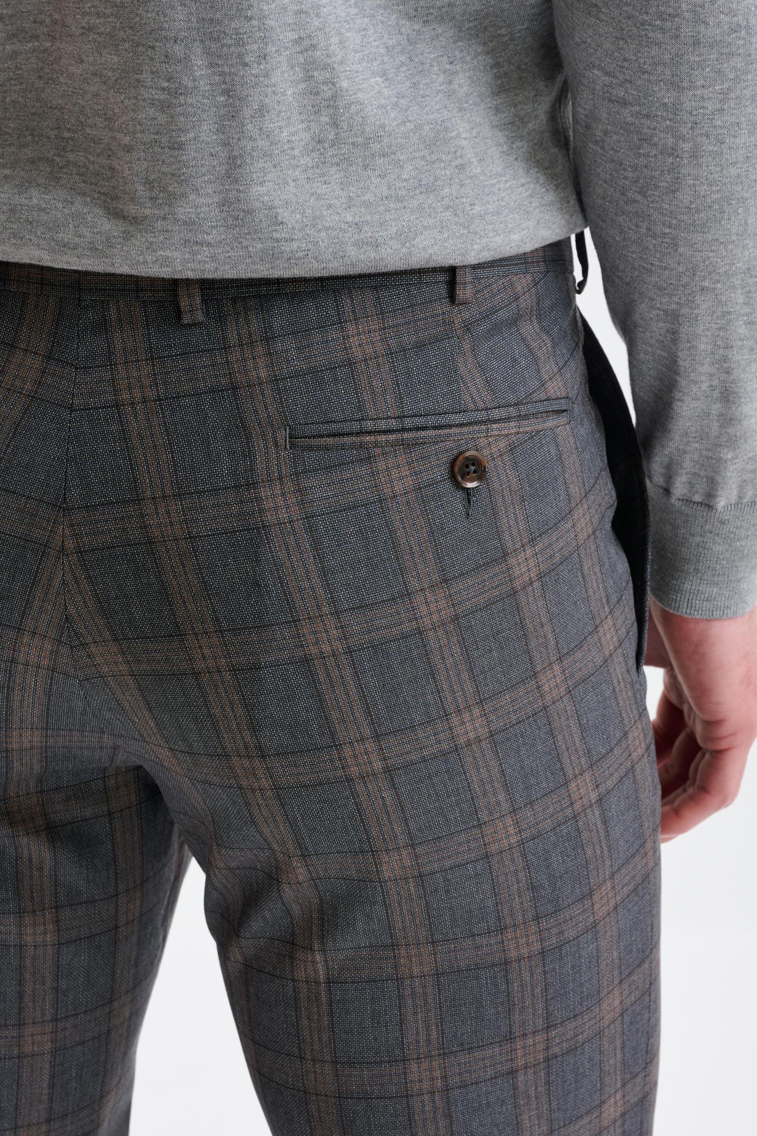Grey Brown Check Wool Kenton Suit Lifestyle - Image 12