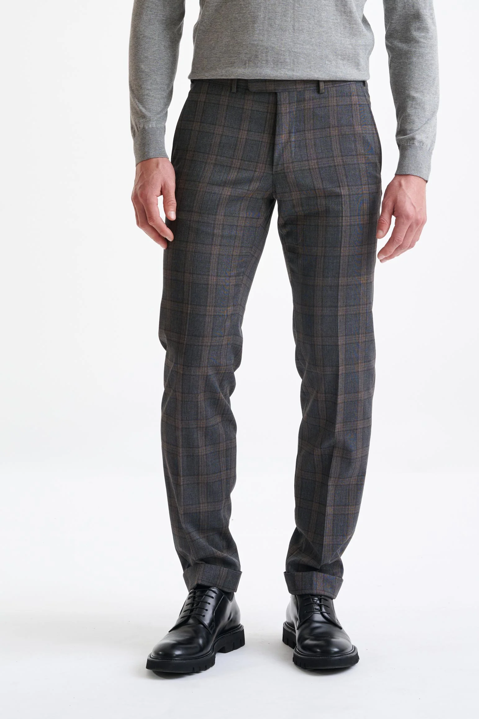 Grey Brown Check Wool Kenton Suit Lifestyle - Image 9
