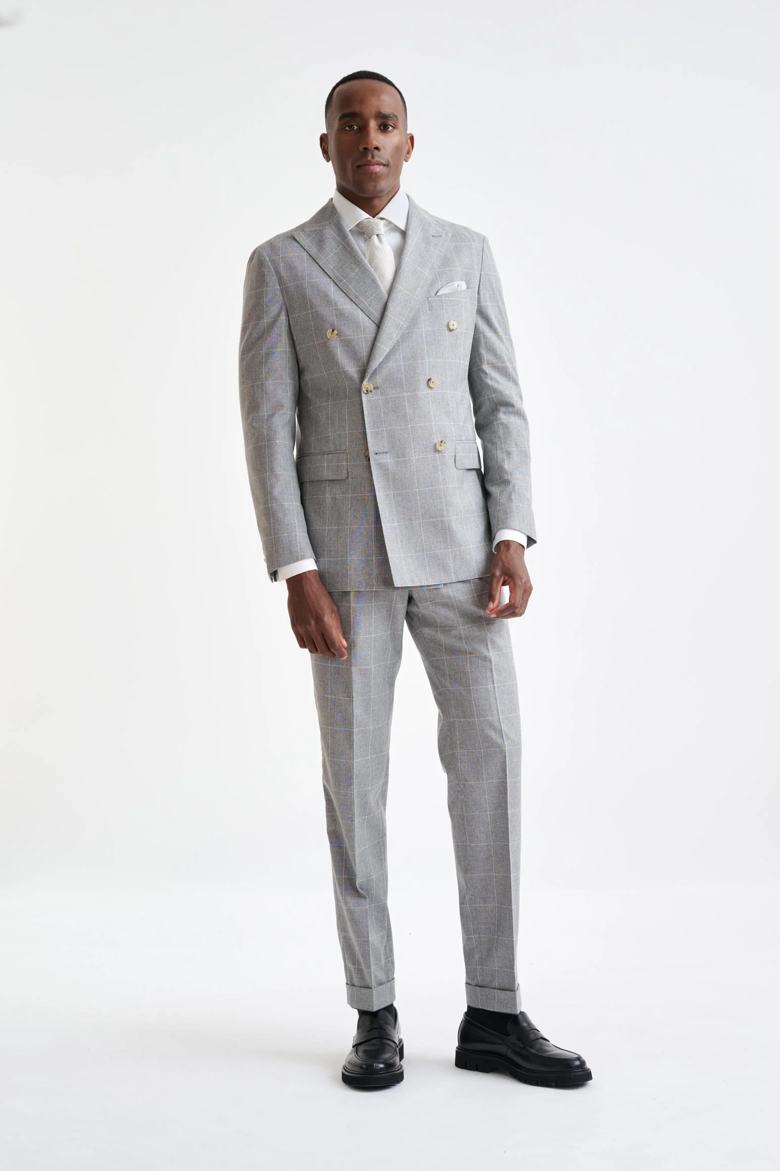 Grey Check Wool & Cotton Kenton Jacket Lifestyle - Image 5