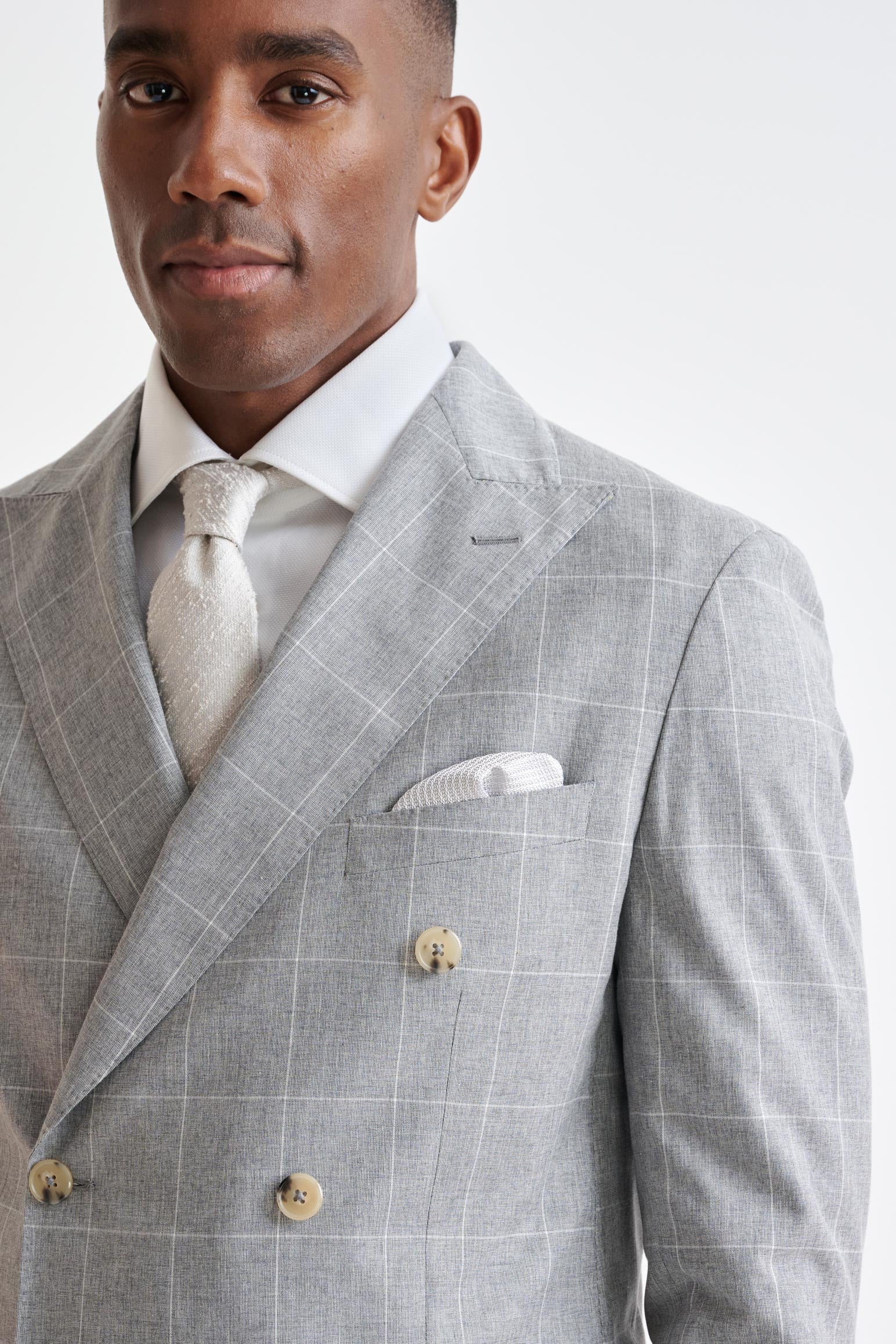 Grey Check Wool & Cotton Kenton Jacket Lifestyle - Image 6