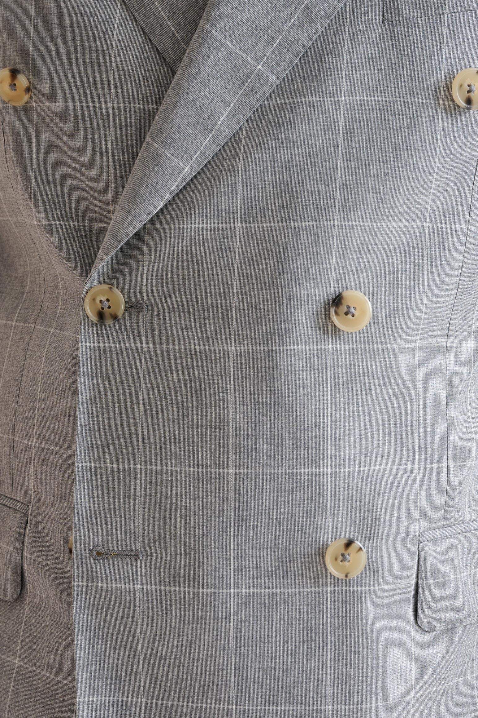 Grey Check Wool & Cotton Silk Kenton Suit Lifestyle - Image 3