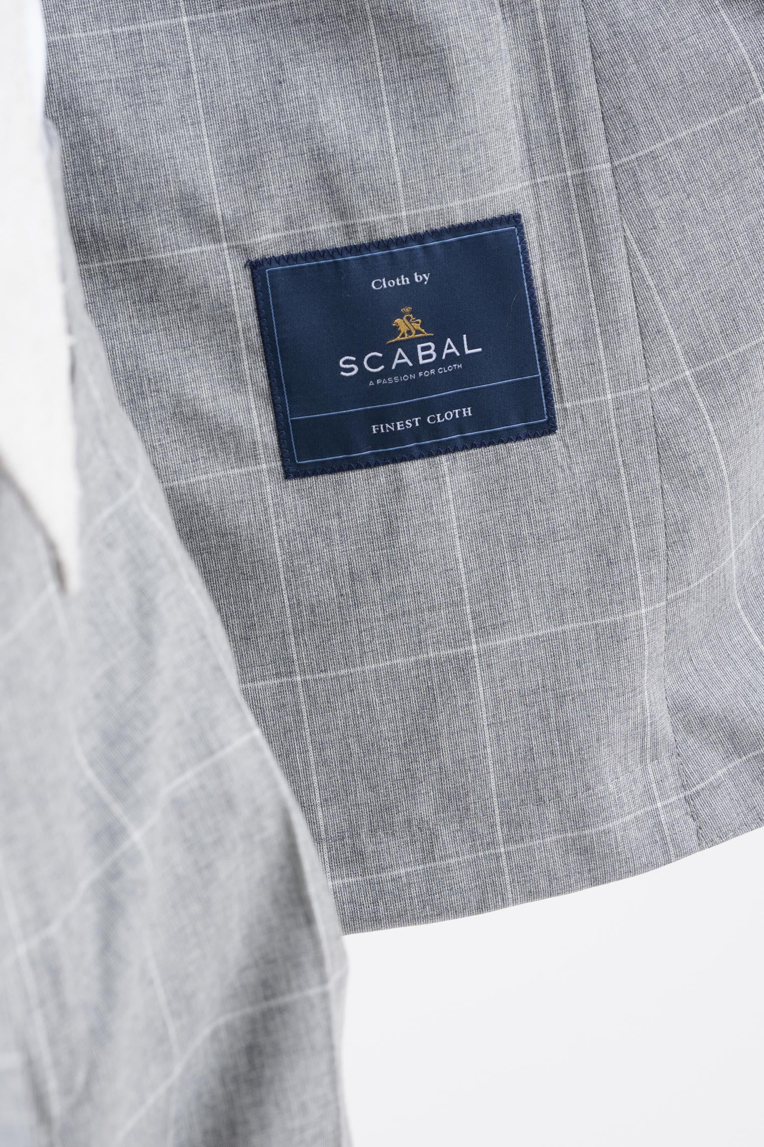 Grey Check Wool & Cotton Silk Kenton Suit Lifestyle - Image 4