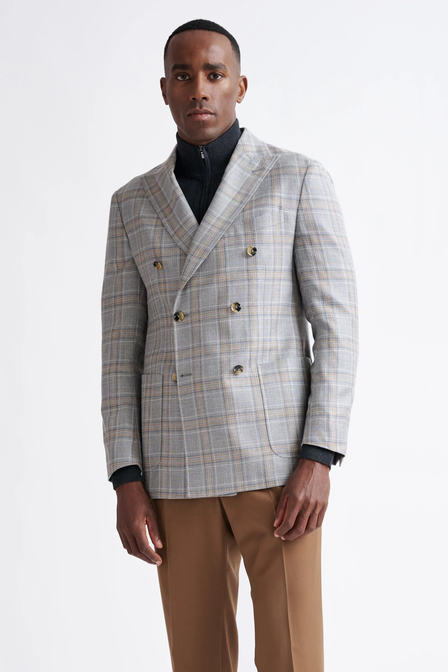 Light Grey Wool & Silk Kenton Jacket Amalfi Trend