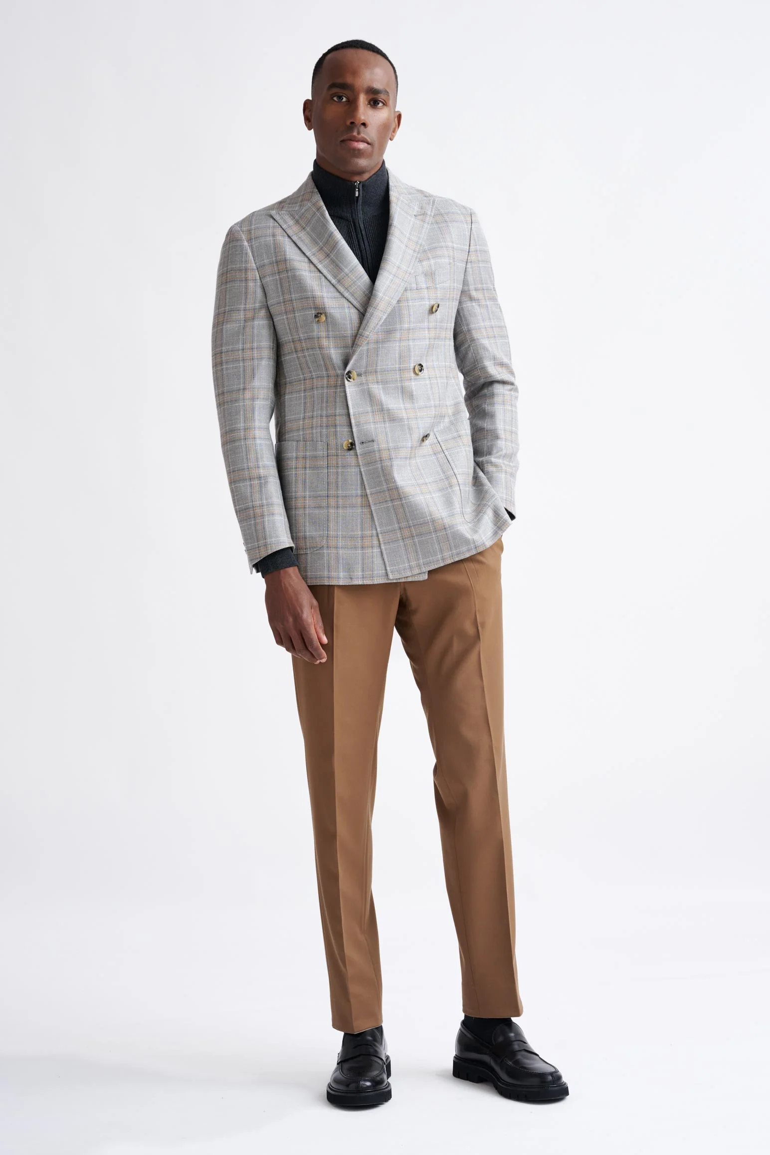 Light Grey Wool & Silk Kenton Jacket Amalfi Trend - Image 6