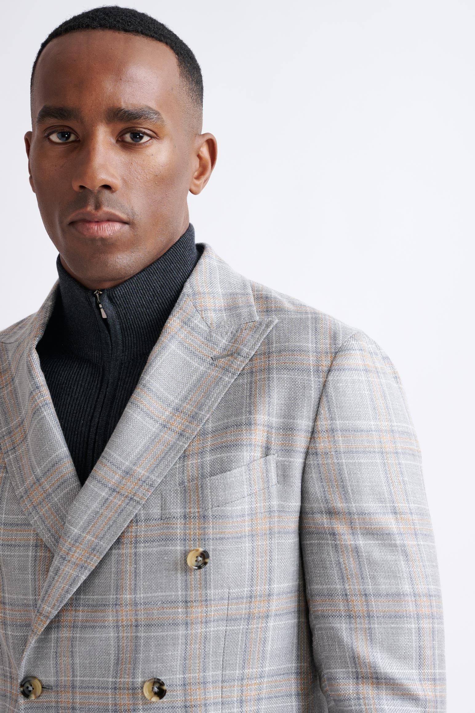 Light Grey Wool & Silk Kenton Jacket Amalfi Trend - Image 7