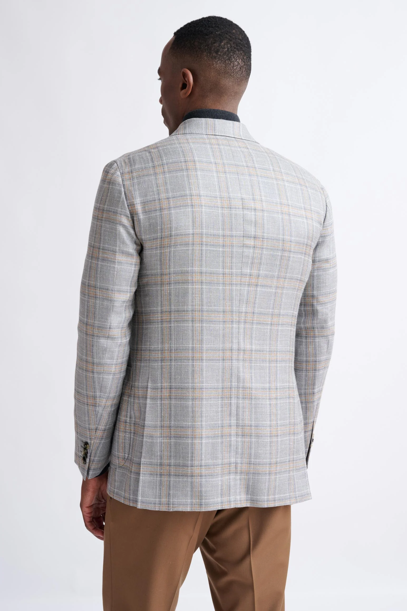 Light Grey Wool & Silk Kenton Jacket Amalfi Trend - Image 8
