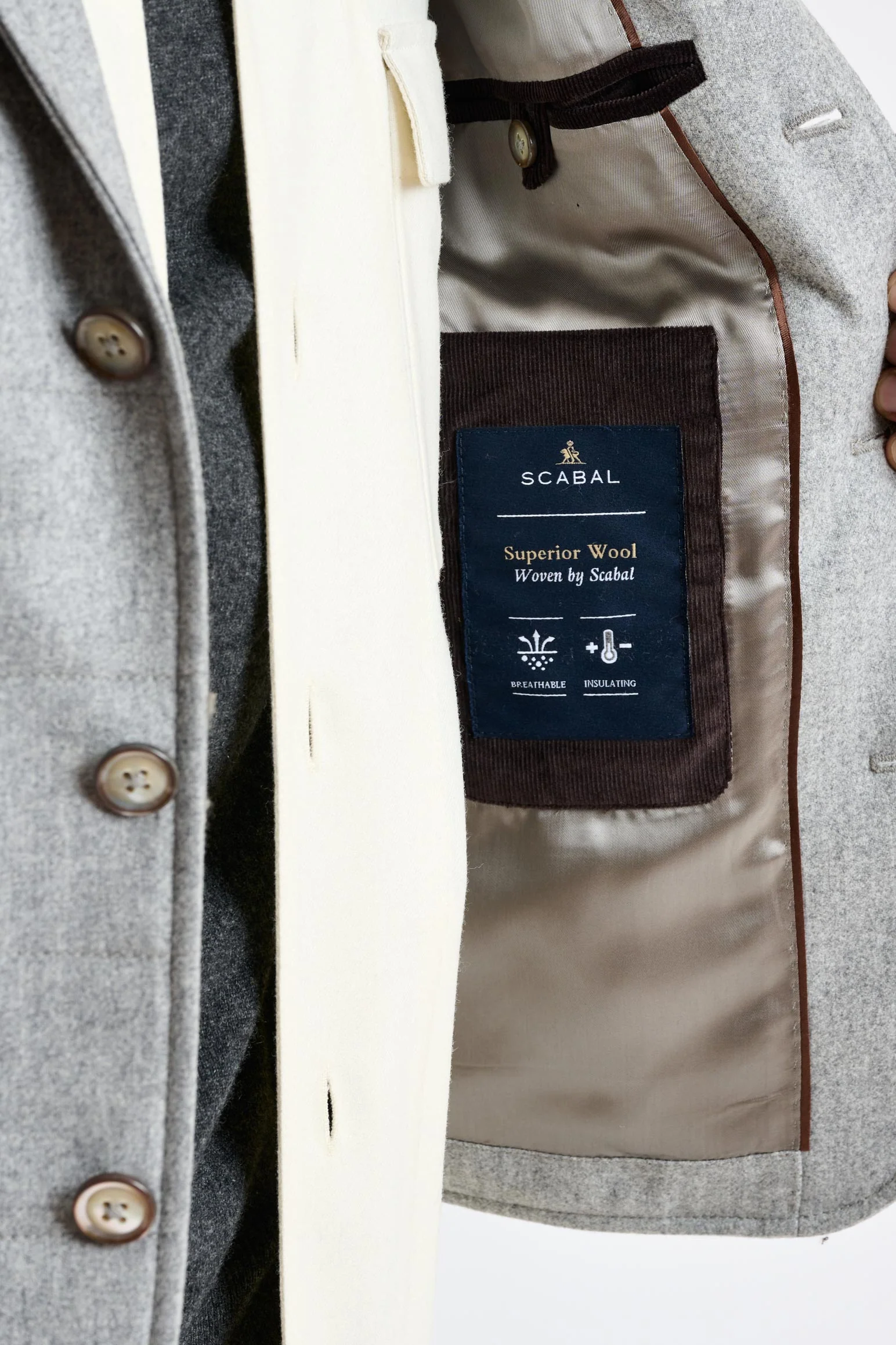 Grey Super 100's Wool Keswick Waistcoat Flannel Saxony - Image 3