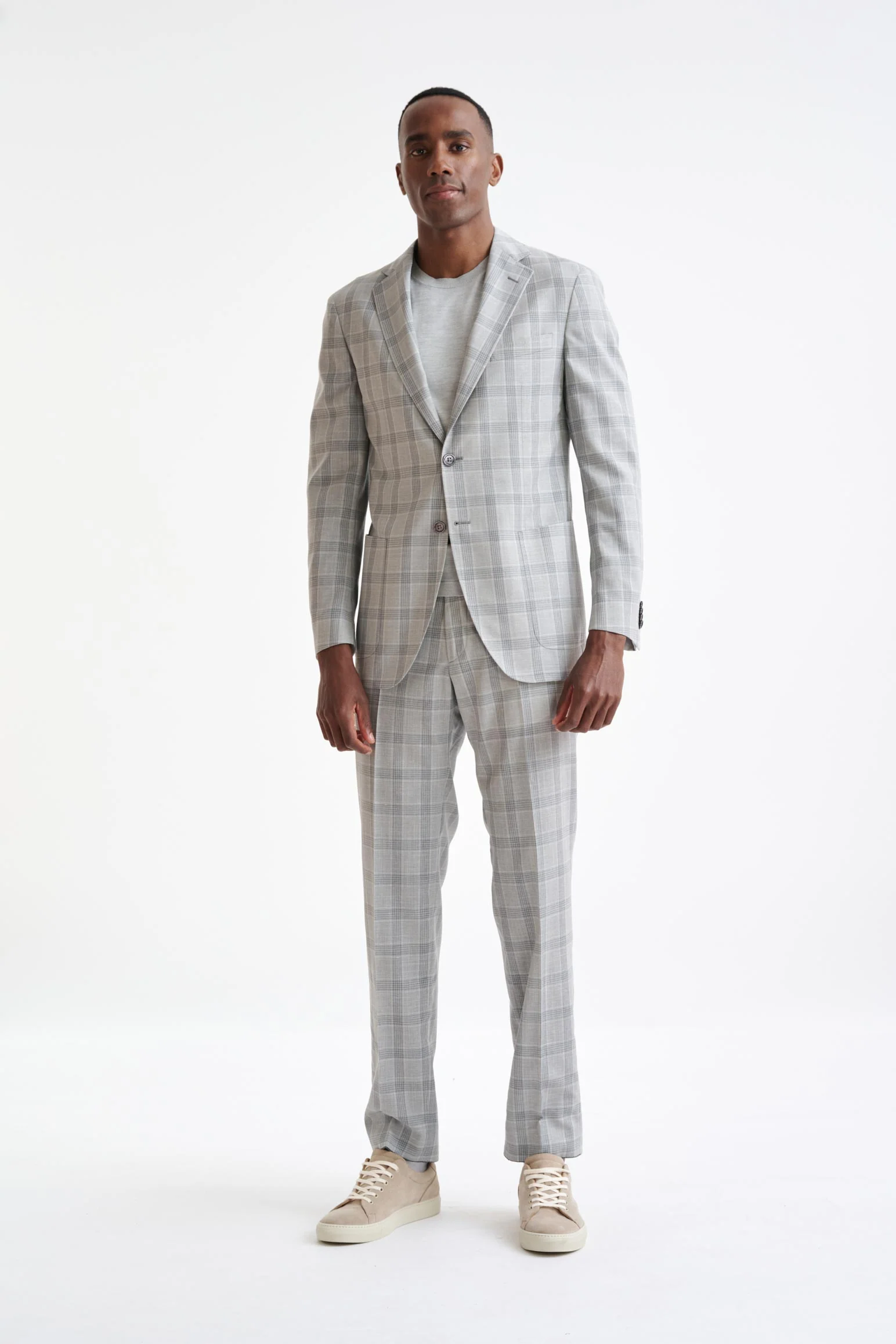 Grey White Check Wool Kenton Jacket Lifestyle - Image 6