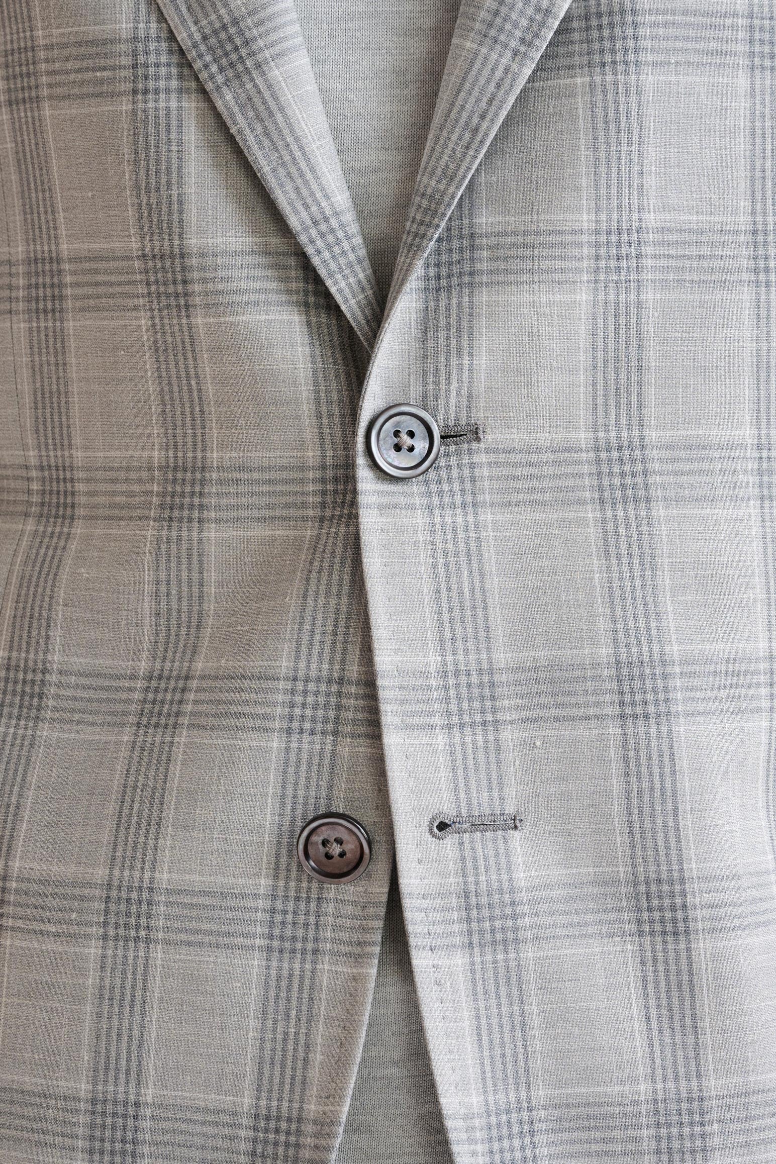 Grey & White Check Wool & Silk Kenton Suit Lifestyle - Image 3