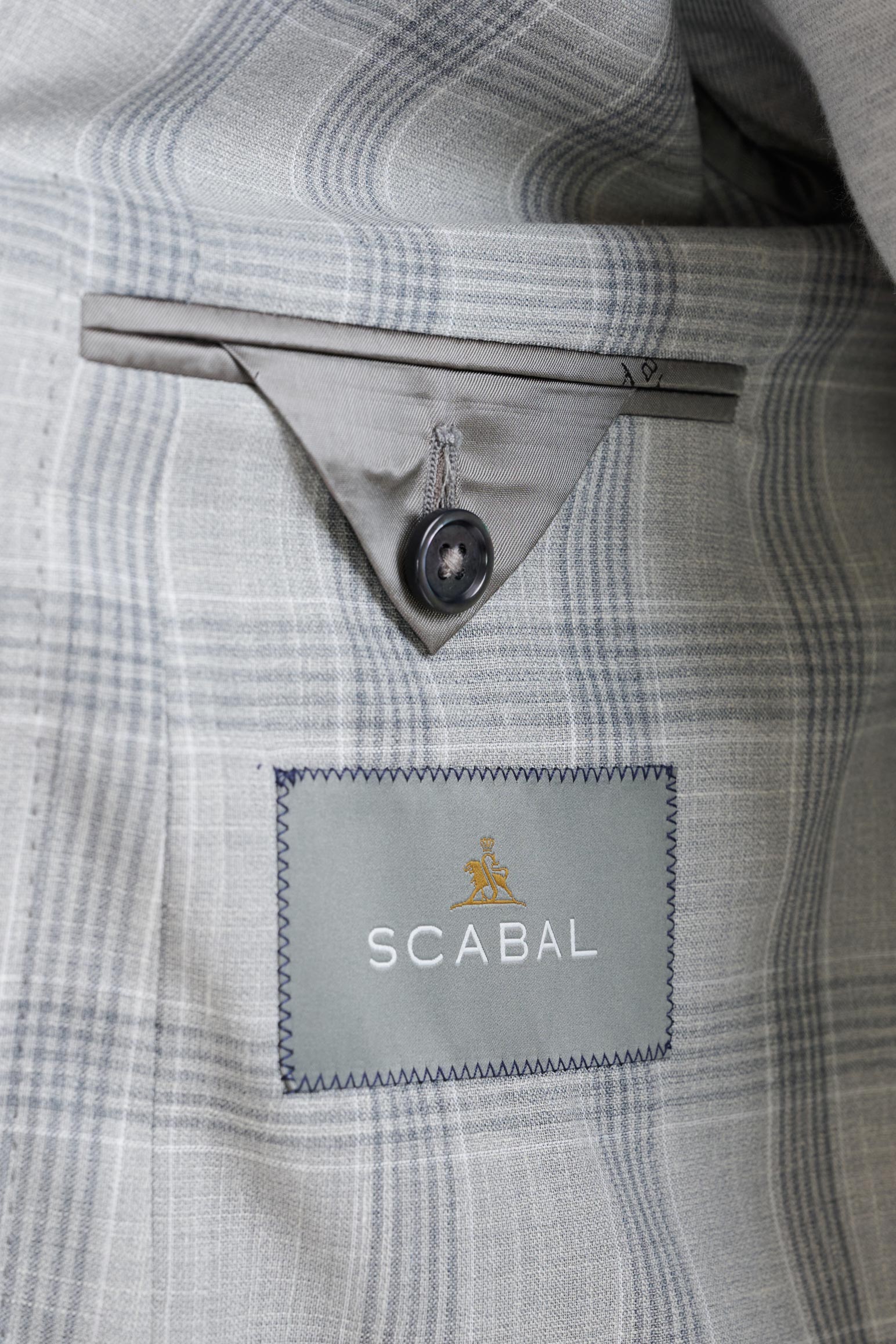 Grey & White Check Wool & Silk Kenton Suit Lifestyle - Image 5