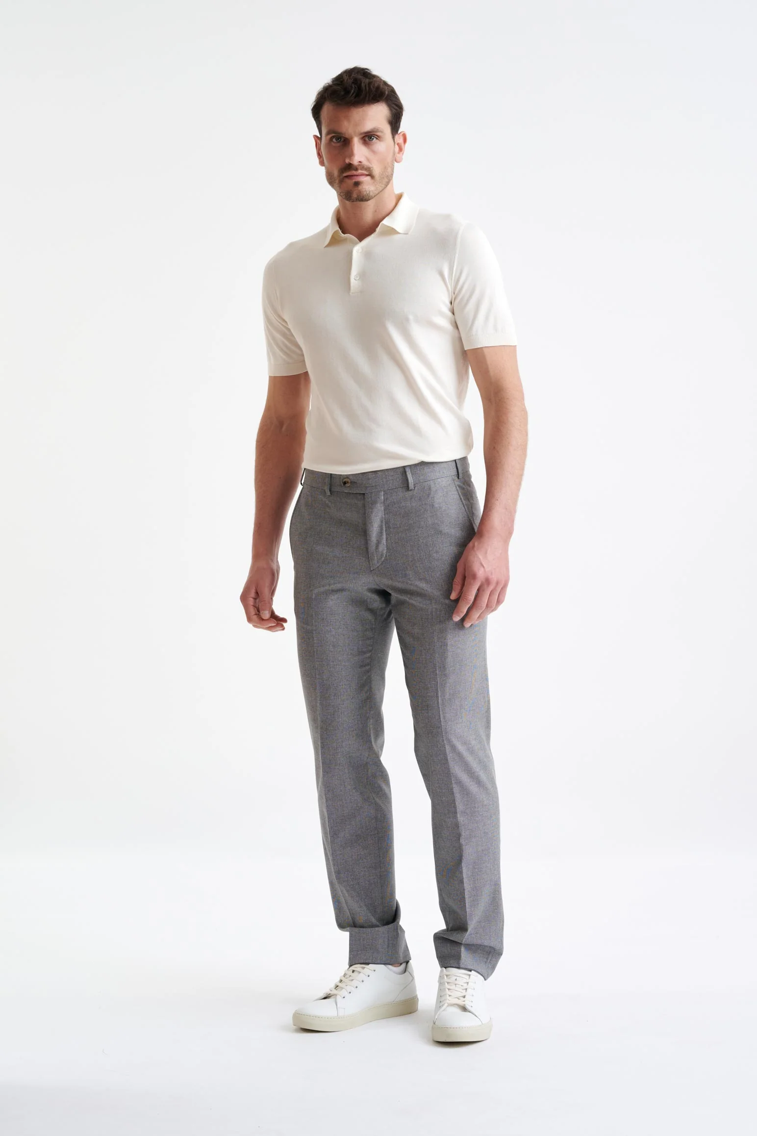 Grey Wool & Cotton Farley Trousers Lifestyle - Image 2