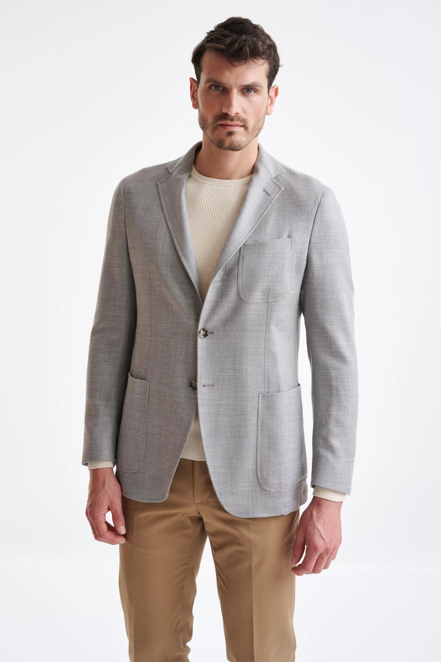 Grey Wool & Silk Kenton Jacket Amalfi Trend
