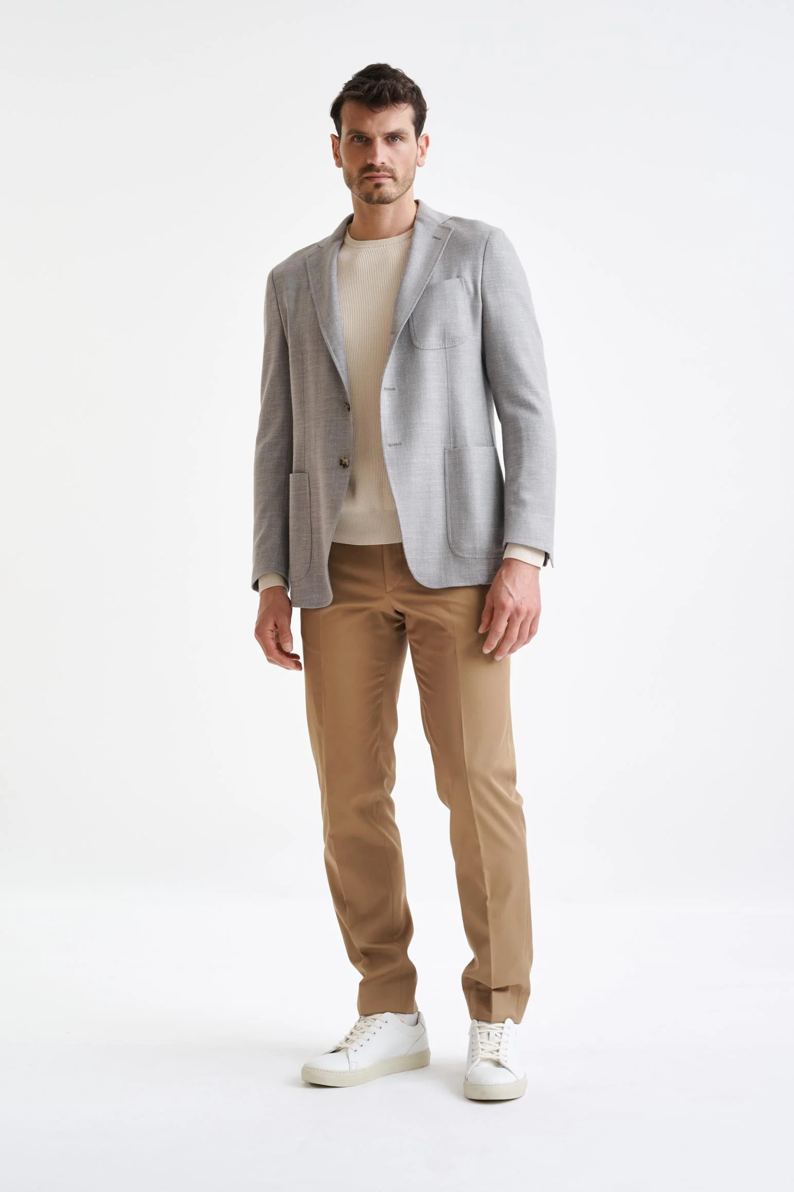Grey Wool & Silk Kenton Jacket Amalfi Trend - Image 5