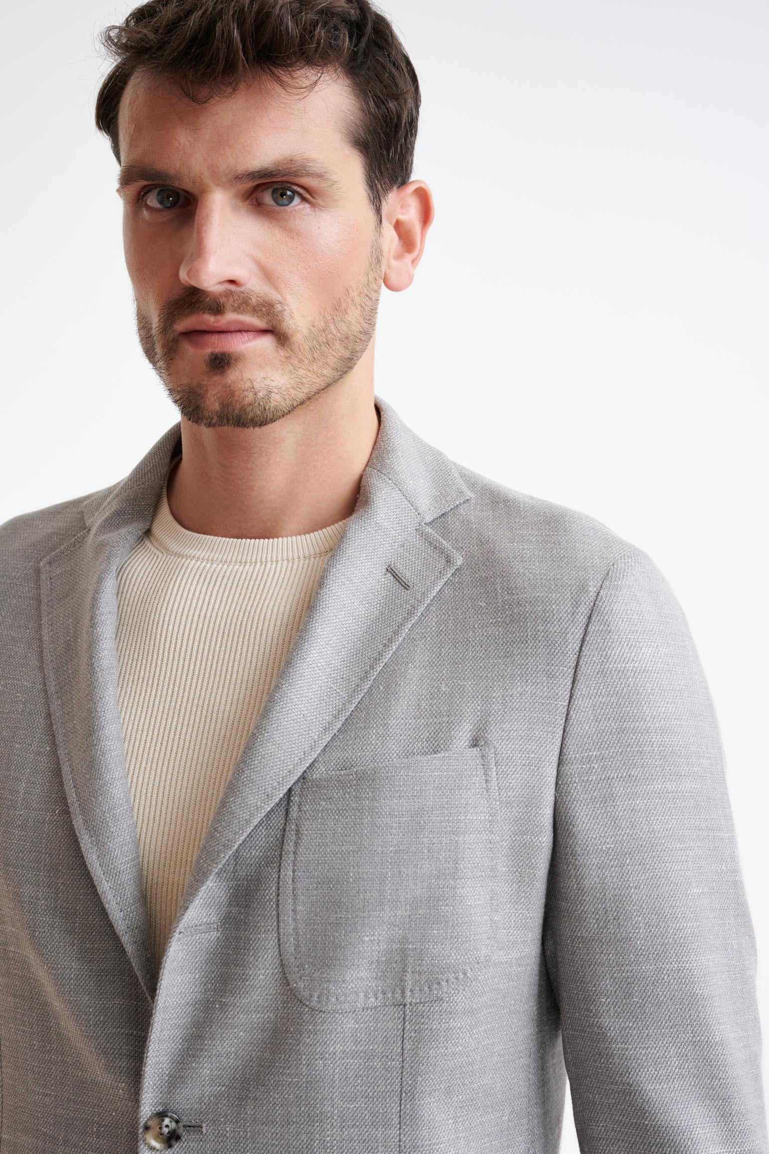 Grey Wool & Silk Kenton Jacket Amalfi Trend - Image 6