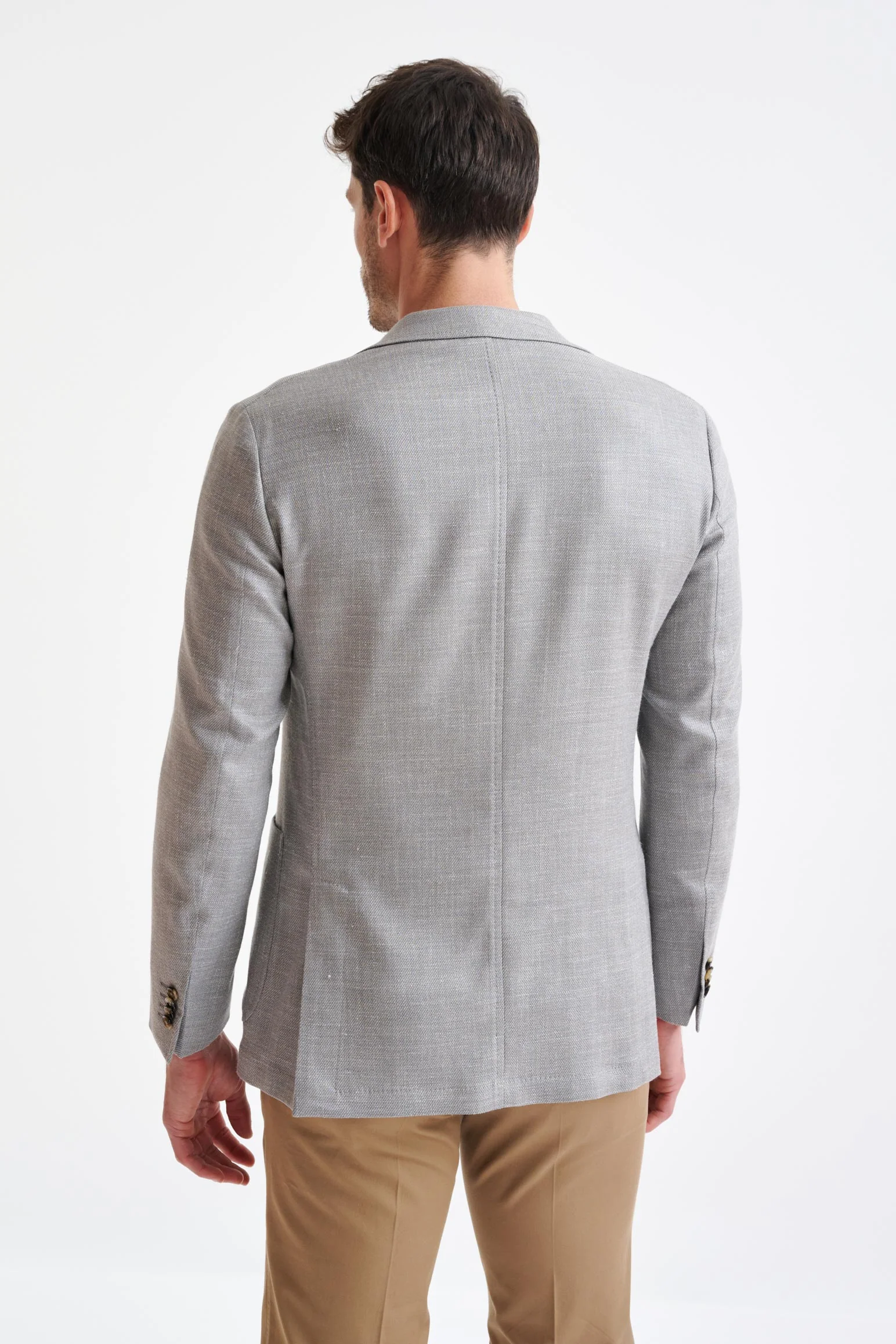 Grey Wool & Silk Kenton Jacket Amalfi Trend - Image 7