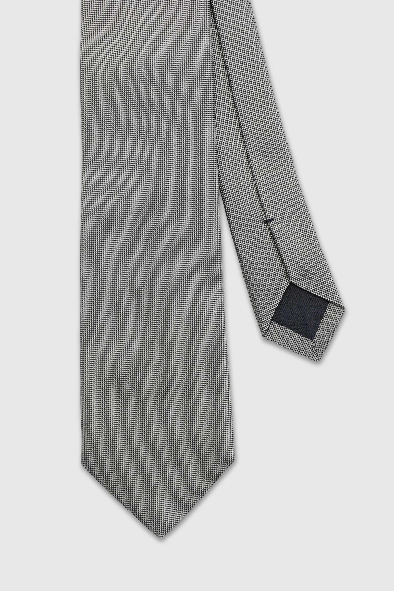 Silver Grey Handmade Silk Birdseye Weave Tie