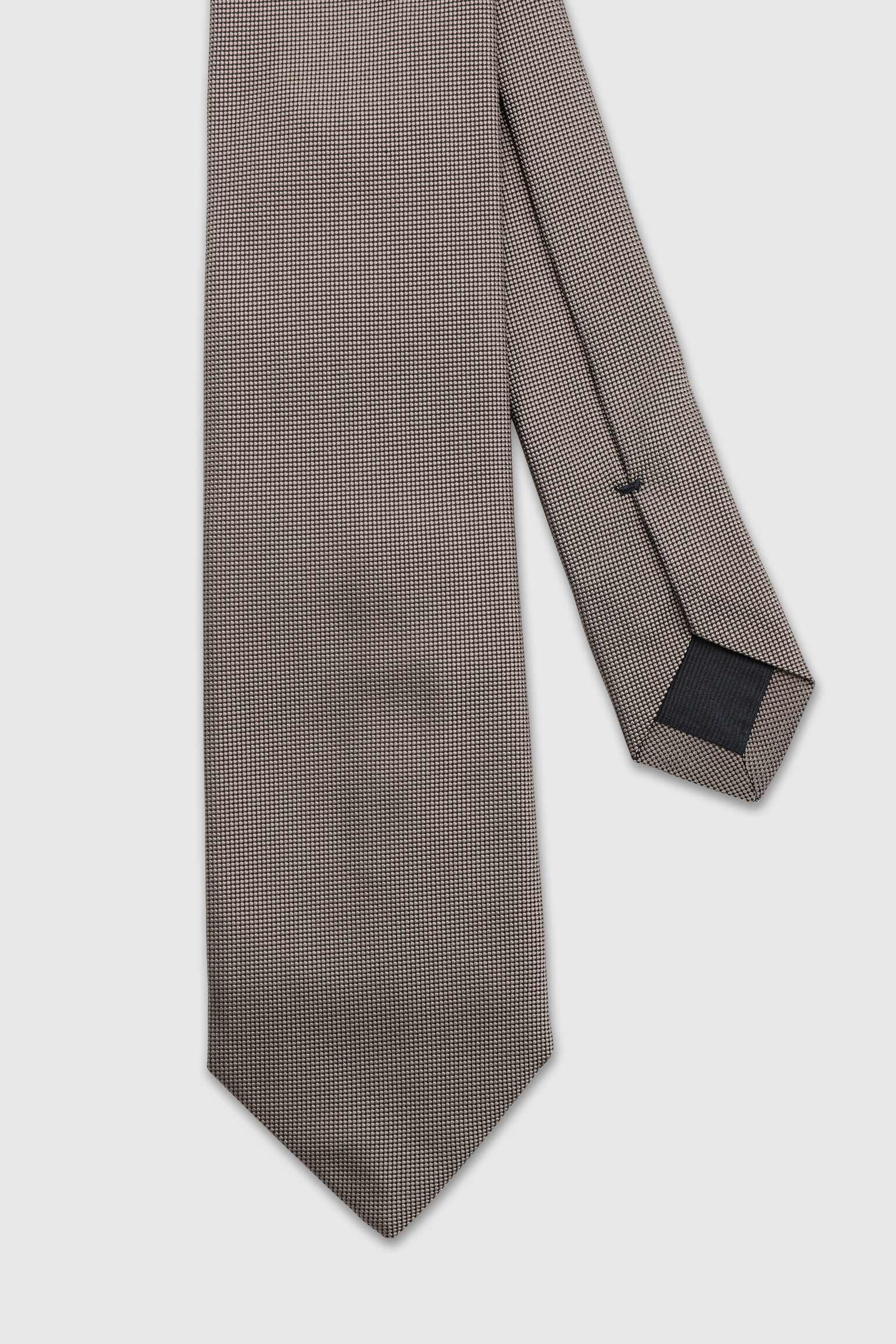 Taupe Handmade Silk Birdseye Weave Tie