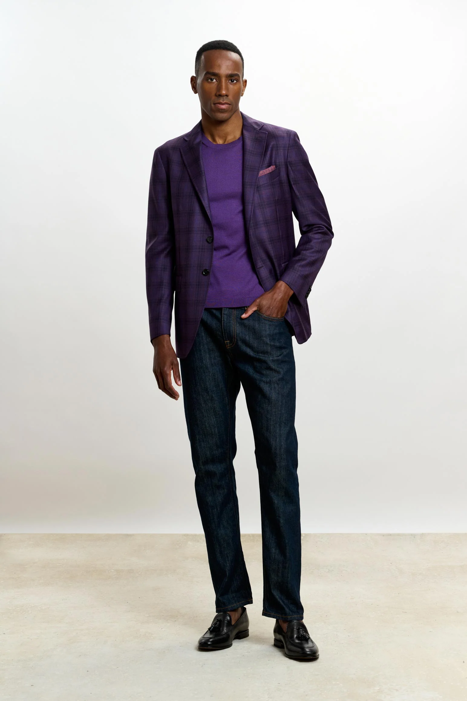 Dark Aubergine Check Kenton Jacket Mosaic - Image 7