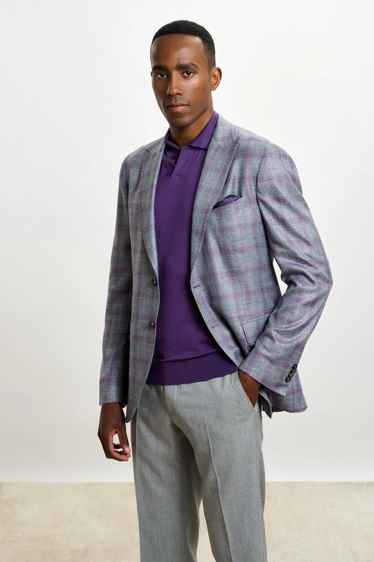 Lila Check Kenton Jacket Taormina