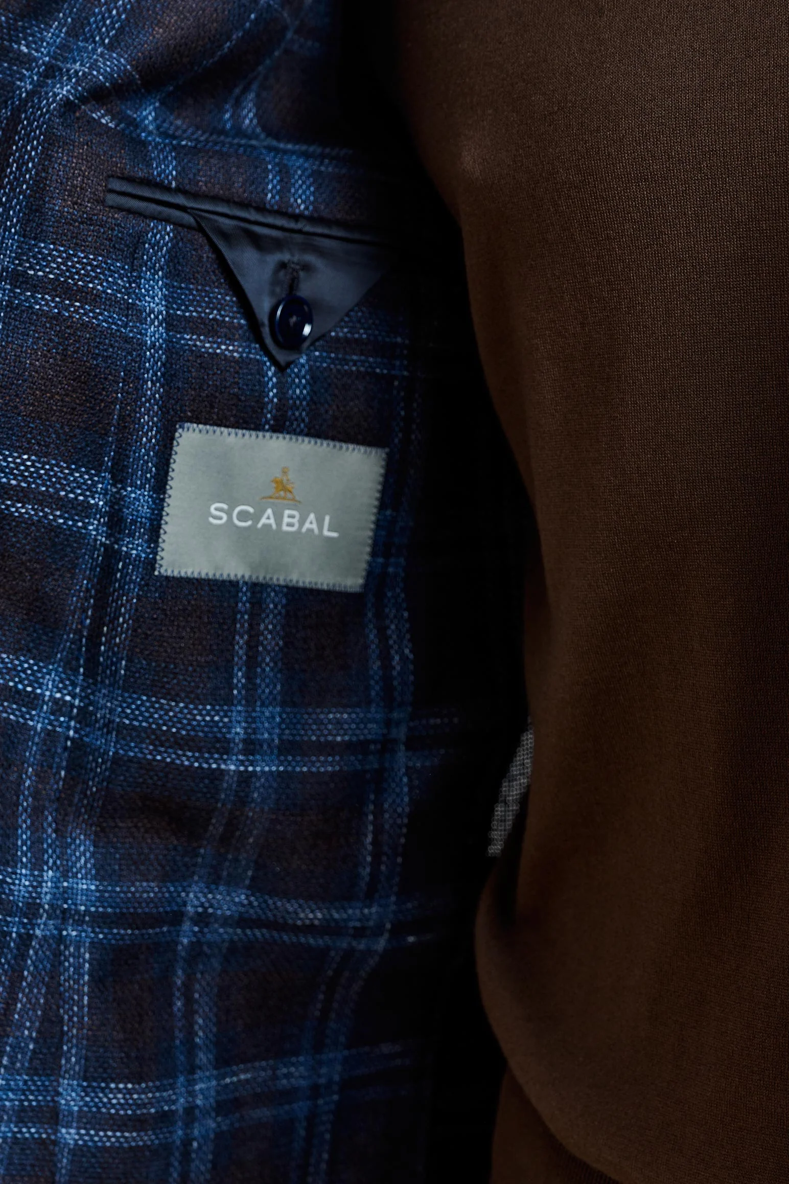 Dark Brown & Blue Check Kenton Jacket Taormina - Image 3
