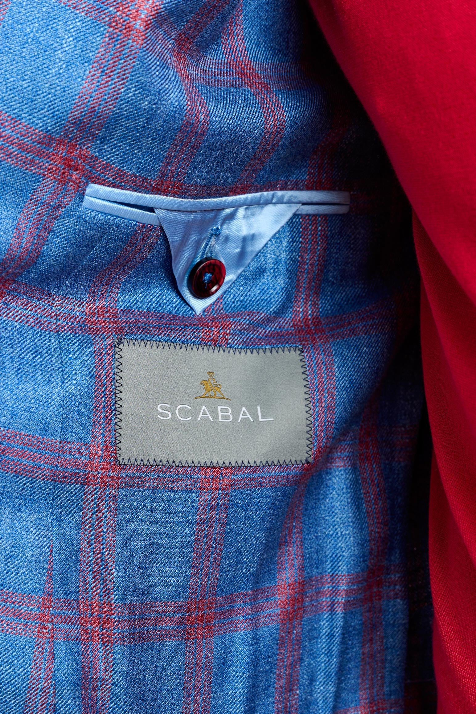 Light Blue & Red Check Kenton Jacket Taormina - Image 5