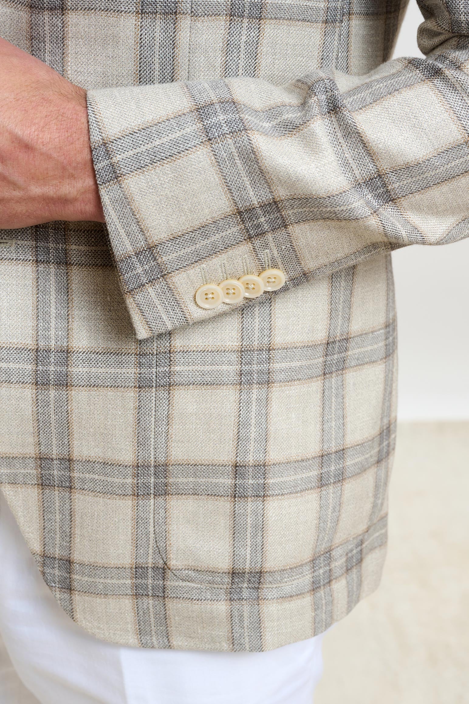 Light Beige Check Kenton Jacket Taormina - Image 2