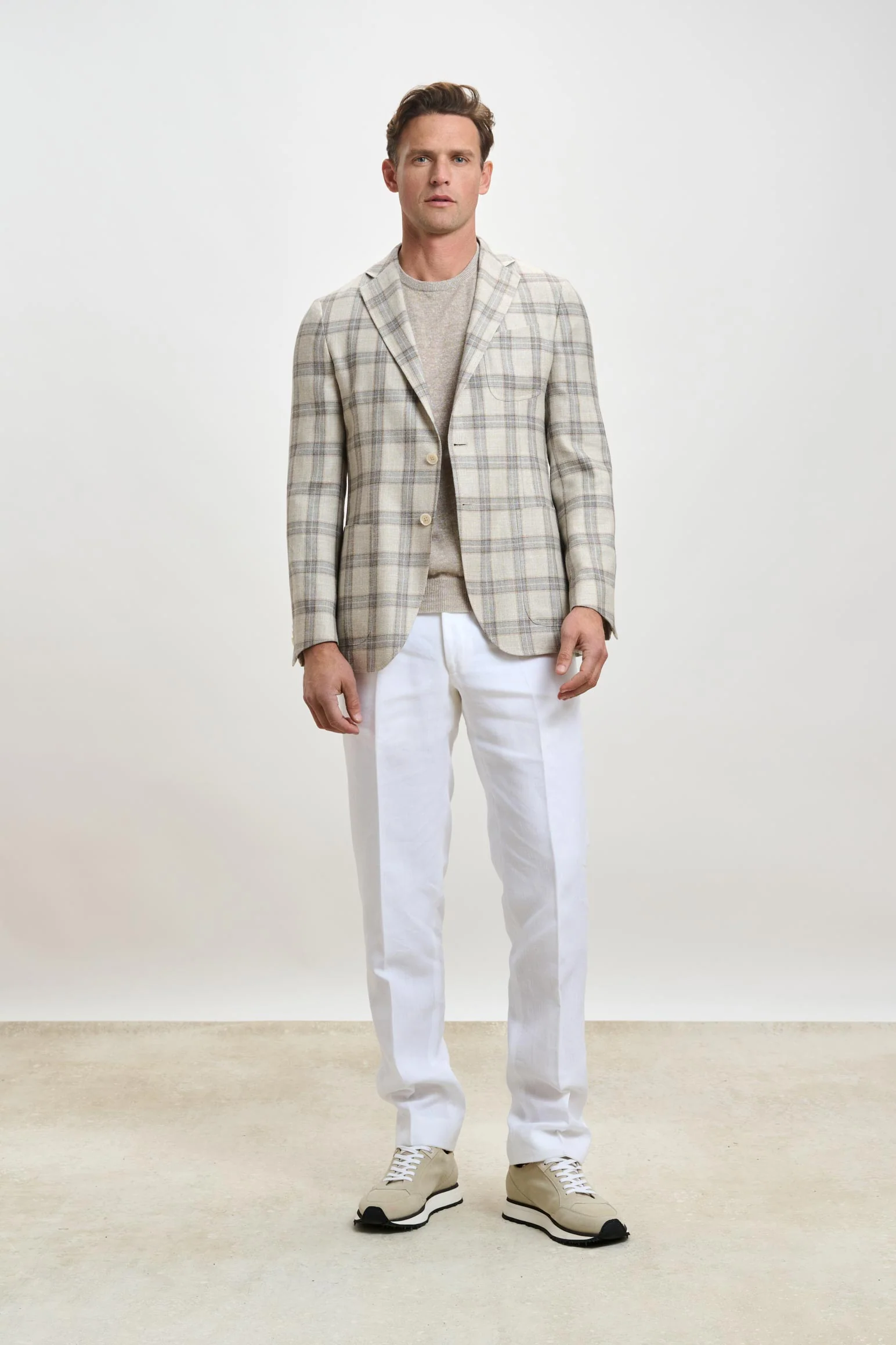 Light Beige Check Kenton Jacket Taormina - Image 5