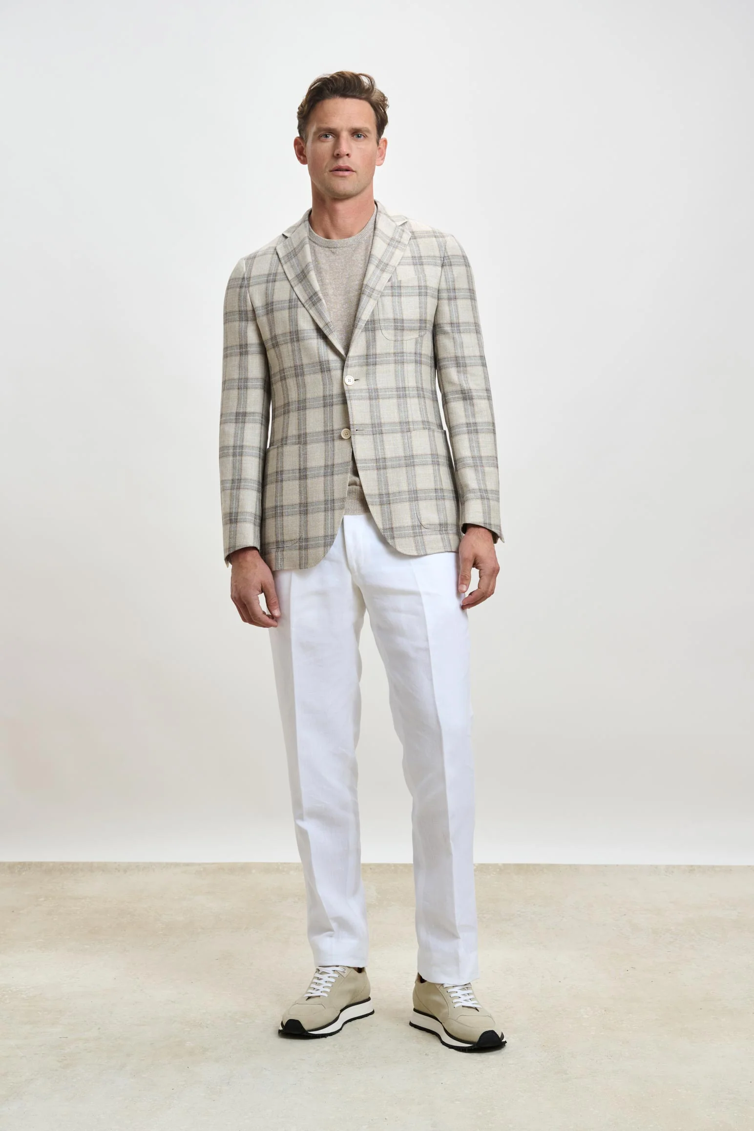 Light Beige Check Kenton Jacket Taormina - Image 6