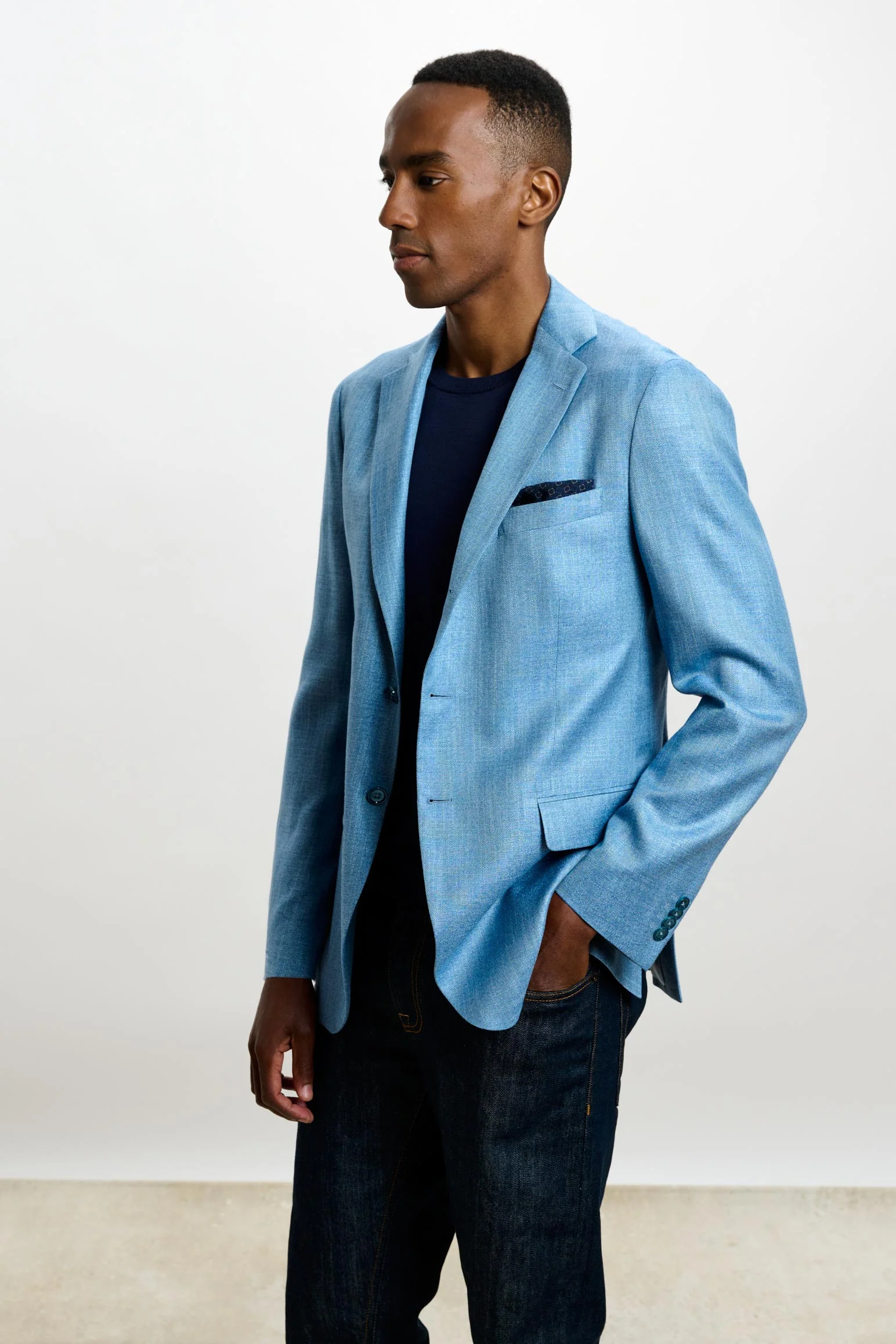 Plain Light Blue Kenton Jacket Taormina - Image 9