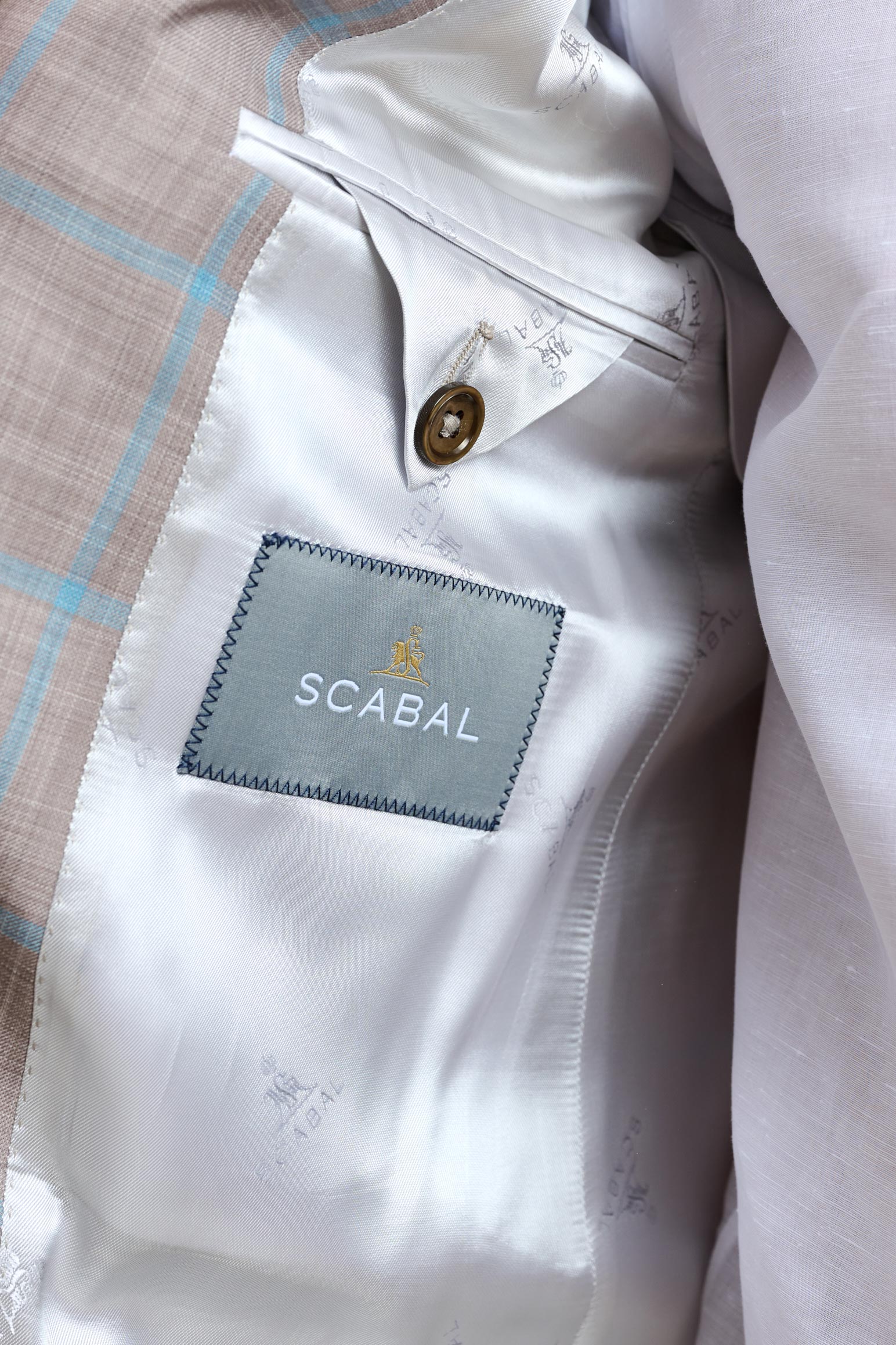 Beige Turquoise Check Kenton Suit Sleek - Image 5