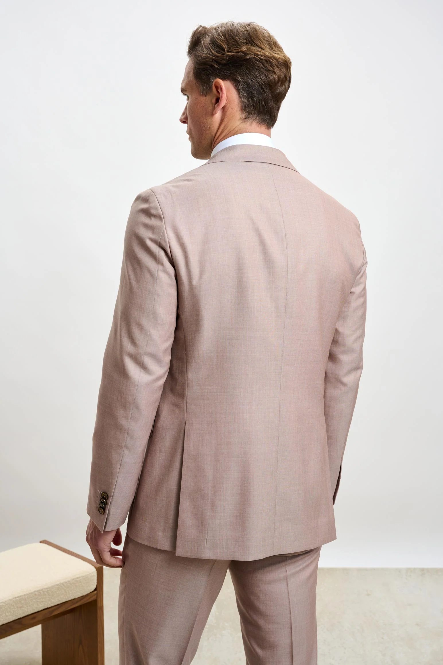 Plain Beige Kenton Suit Sleek - Image 8