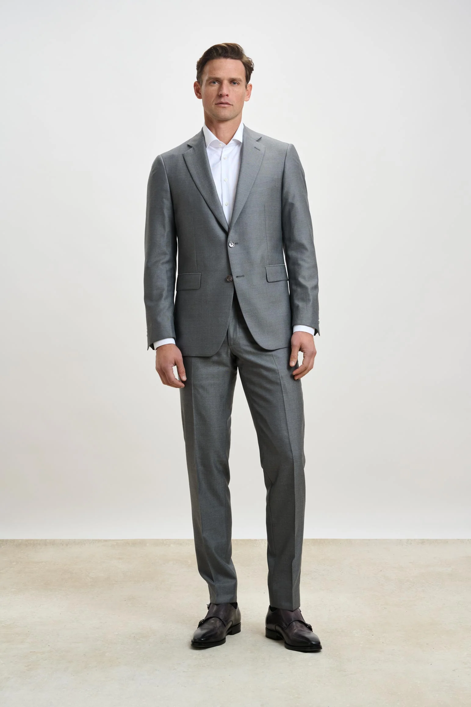 Plain Light Grey Kenton Suit Sleek