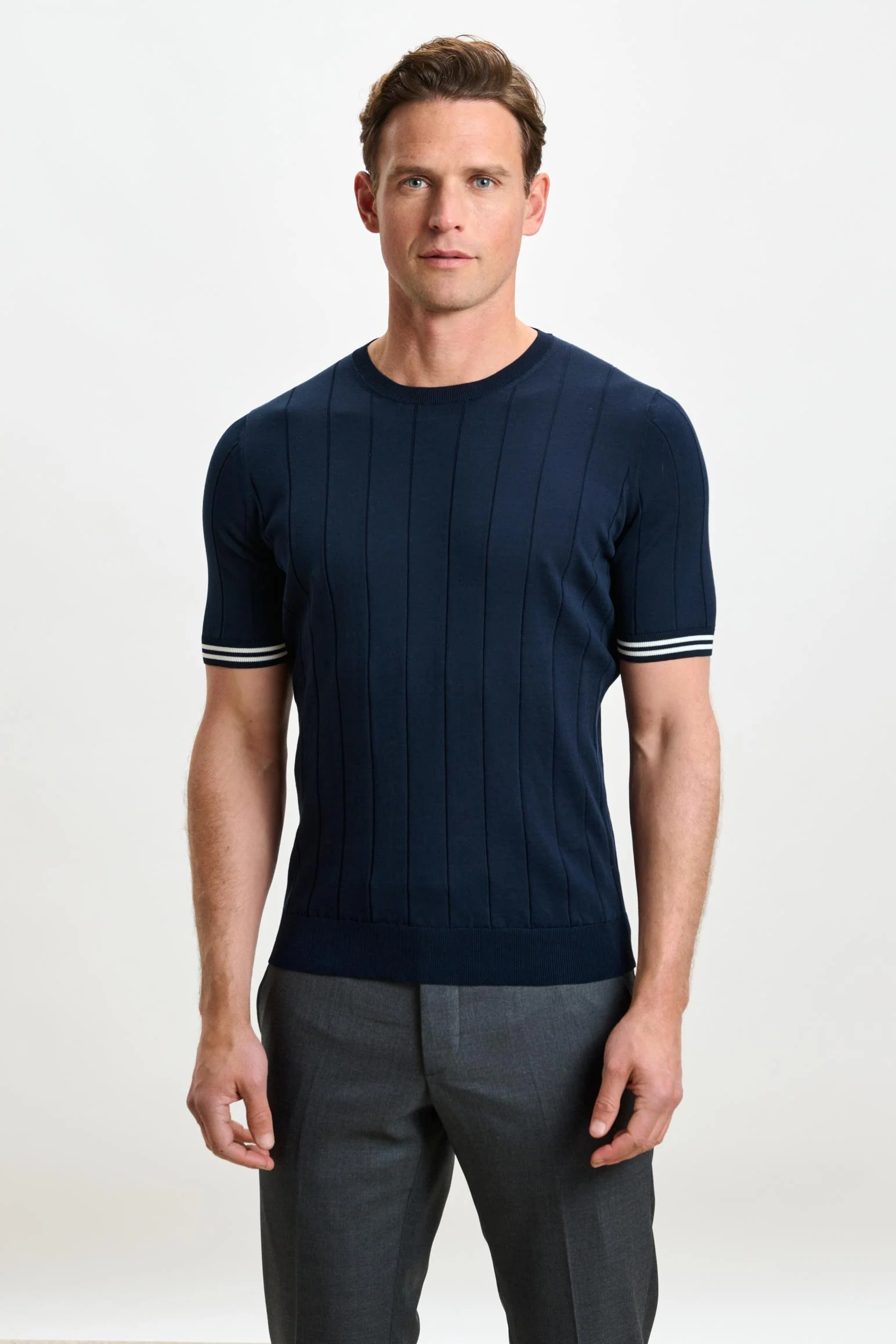 Navy Larne Cotton Knitwear