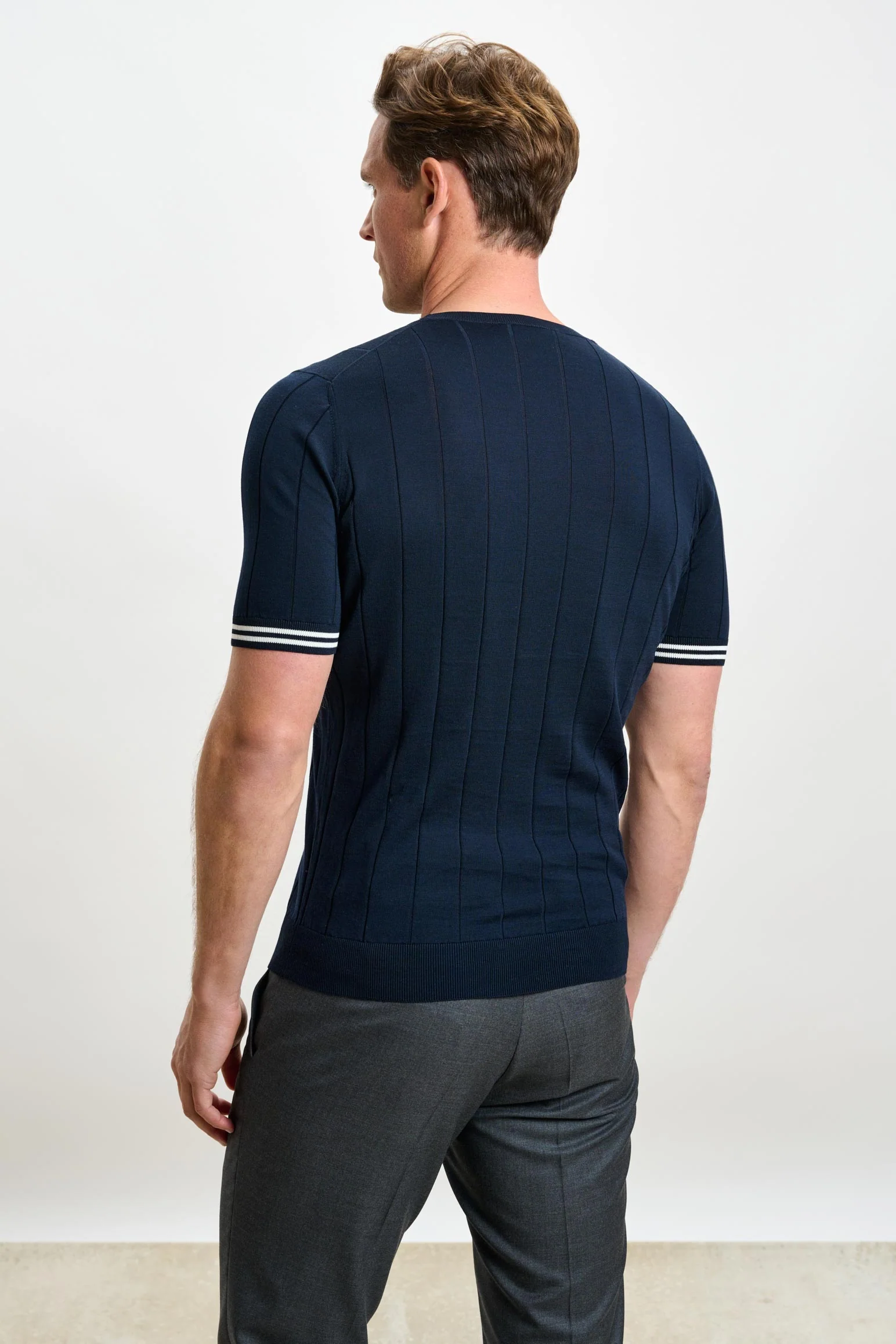 Navy Larne Cotton Knitwear - Image 3