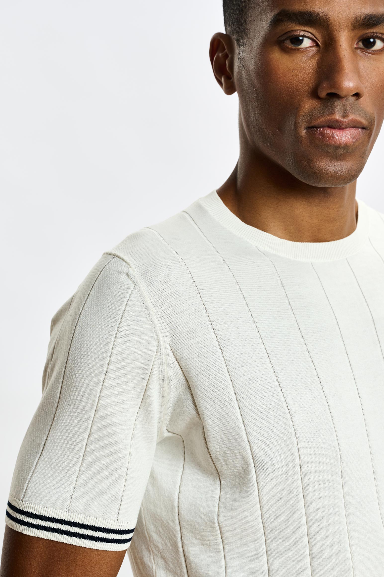 White Larne Cotton Knitwear - Image 2