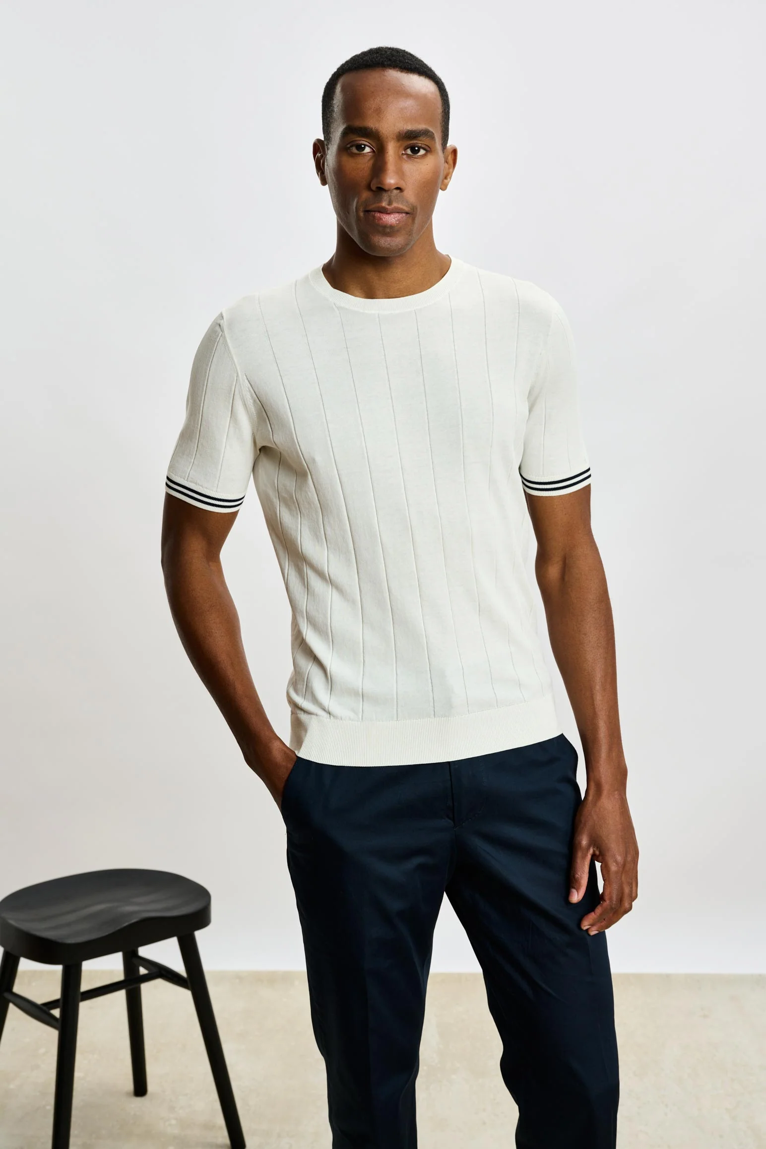 White Larne Cotton Knitwear - Image 3