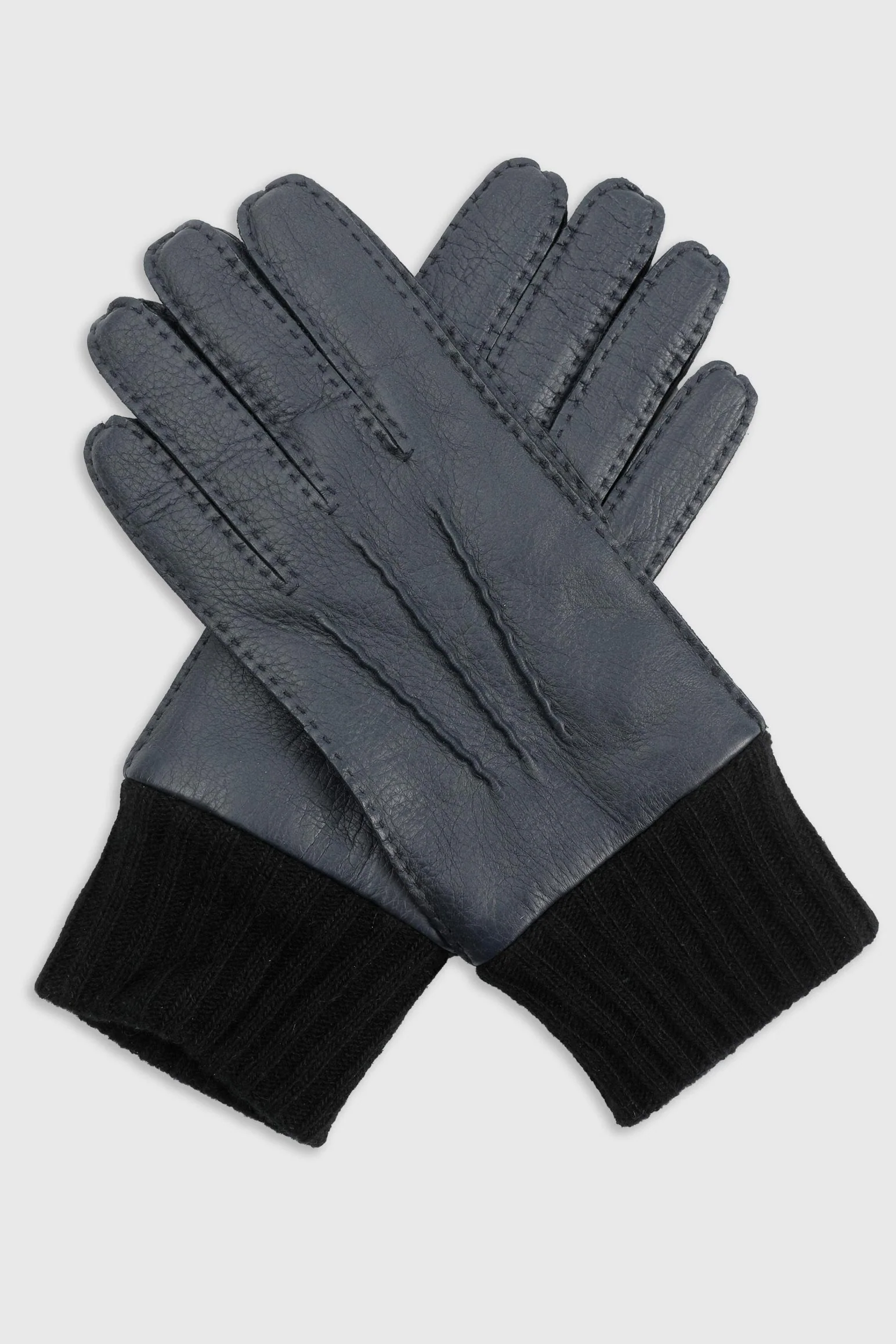 Blue Leather Helston Gloves
